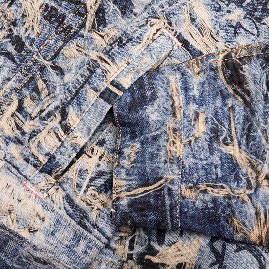 SCRIBBLE DENIM JACKET - MID BLUE - 3