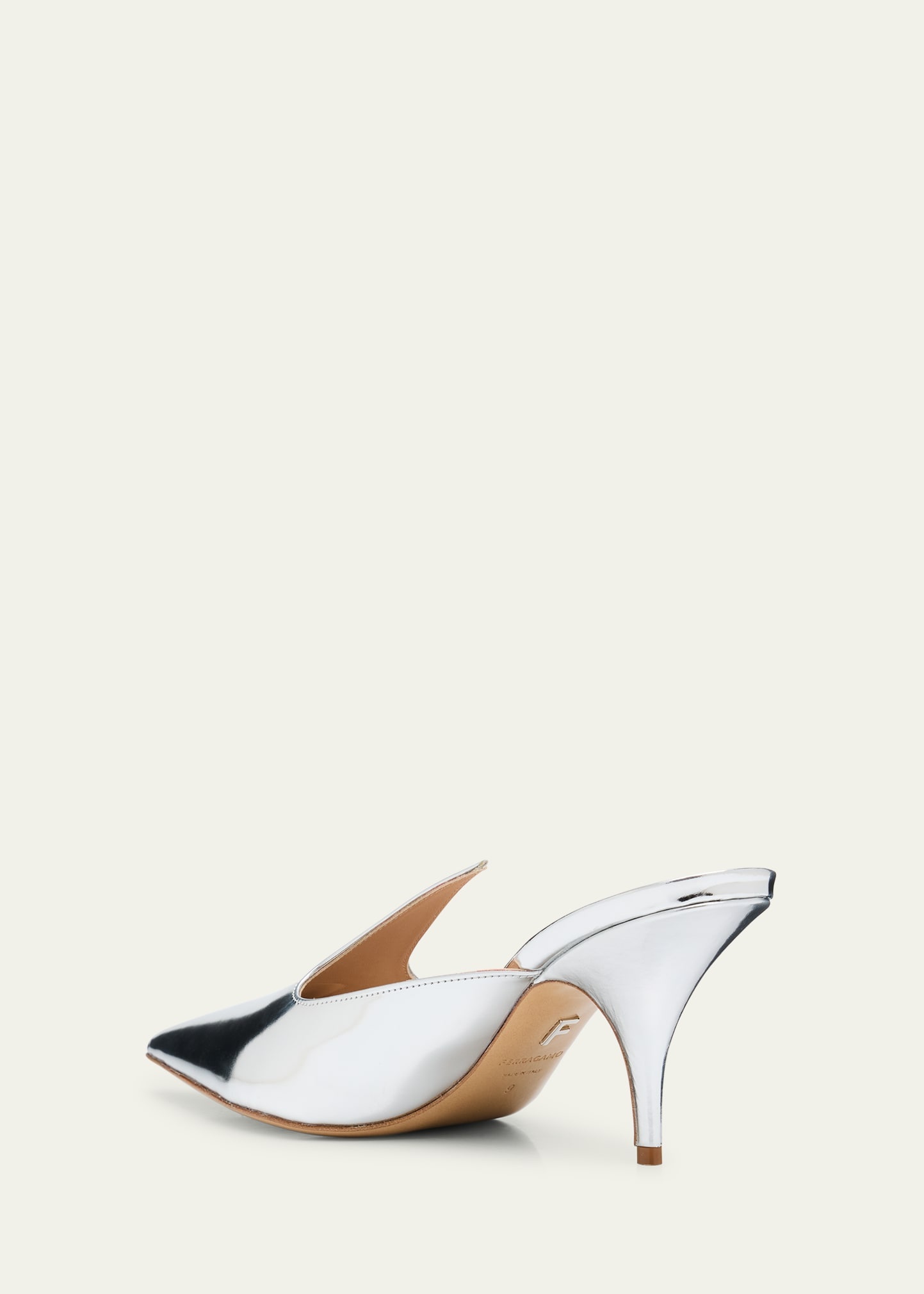 Avril Metallic Leather Mule Pumps - 4