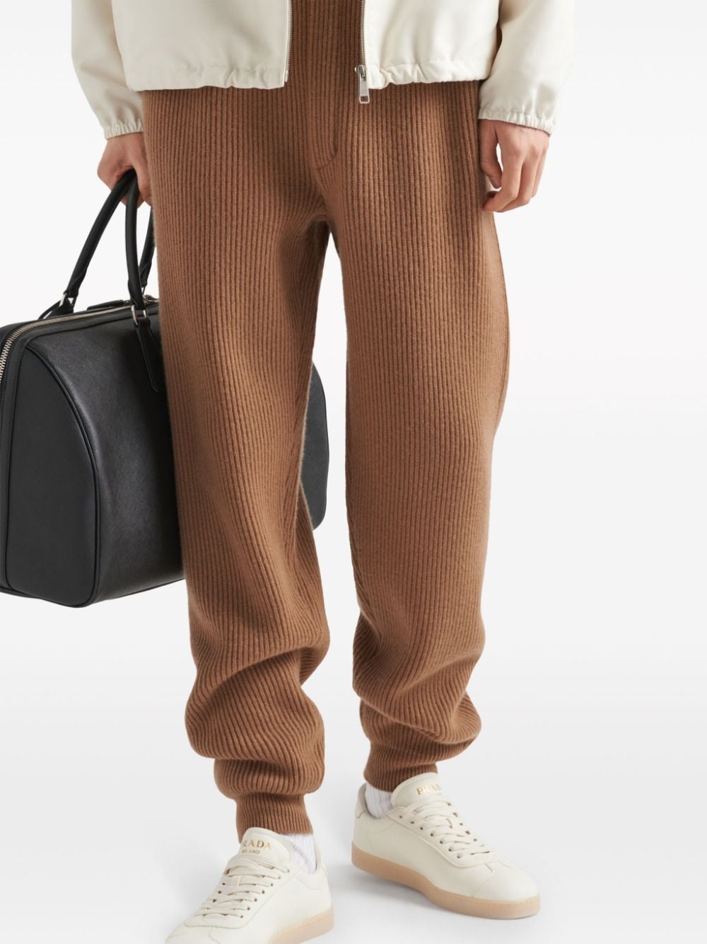 cashmere tapered track pants - 4