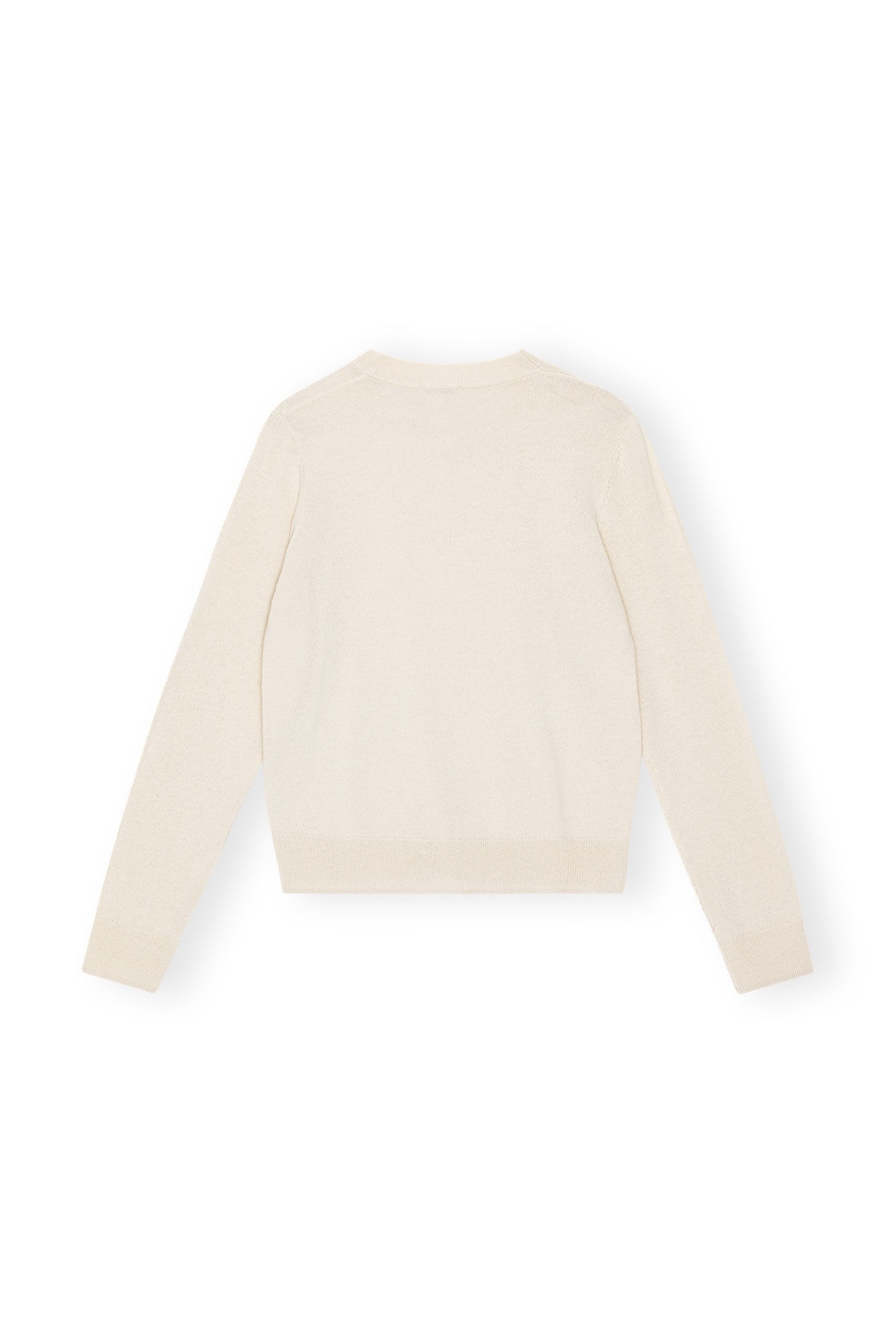 WHITE CASHMERE MIX O-NECK PULLOVER - 3