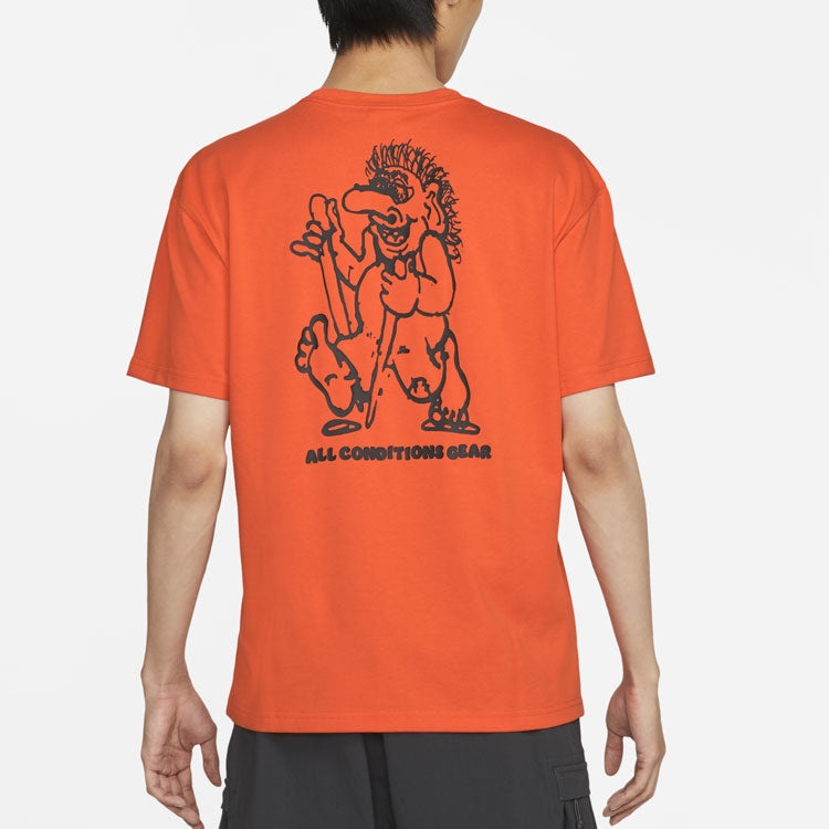 Nike ACG Trolls Cartoon Printing Sports Round Neck Short Sleeve Orange DJ5808-817 - 4