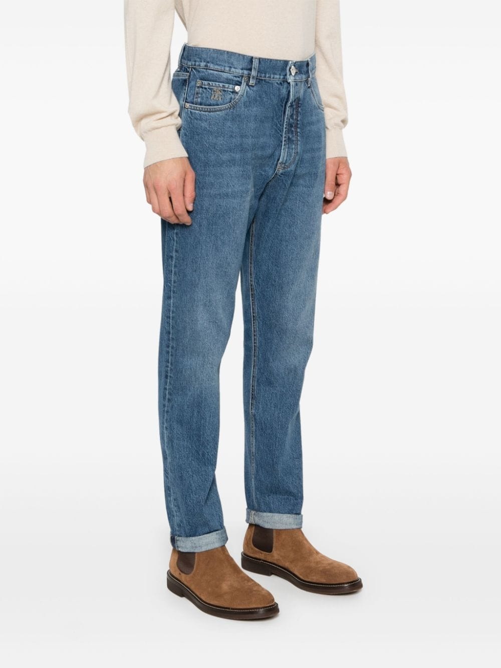 logo-embroidered jeans - 3