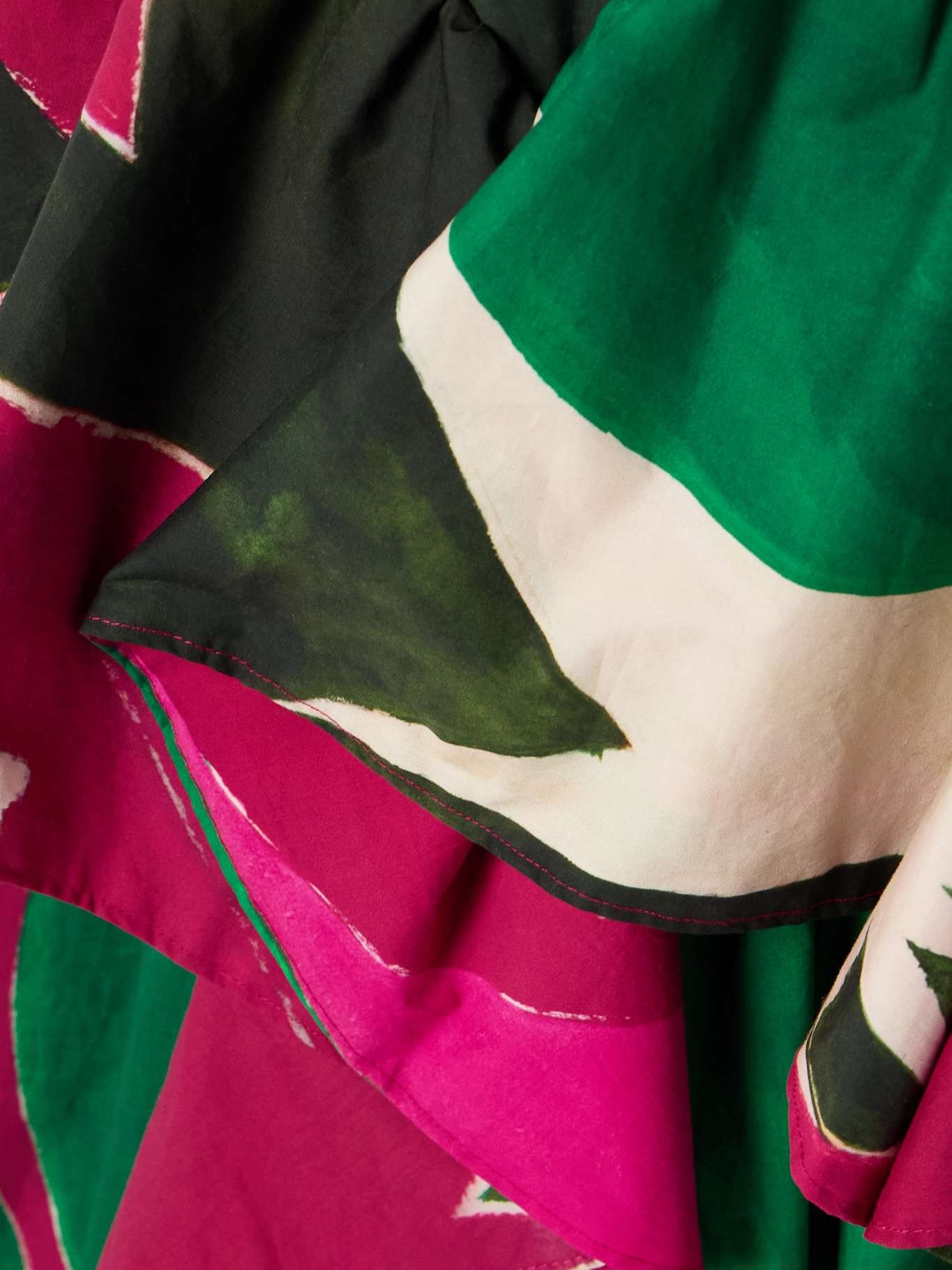 + Lee Krasner Mural draped printed cotton-poplin gown Pink - 4