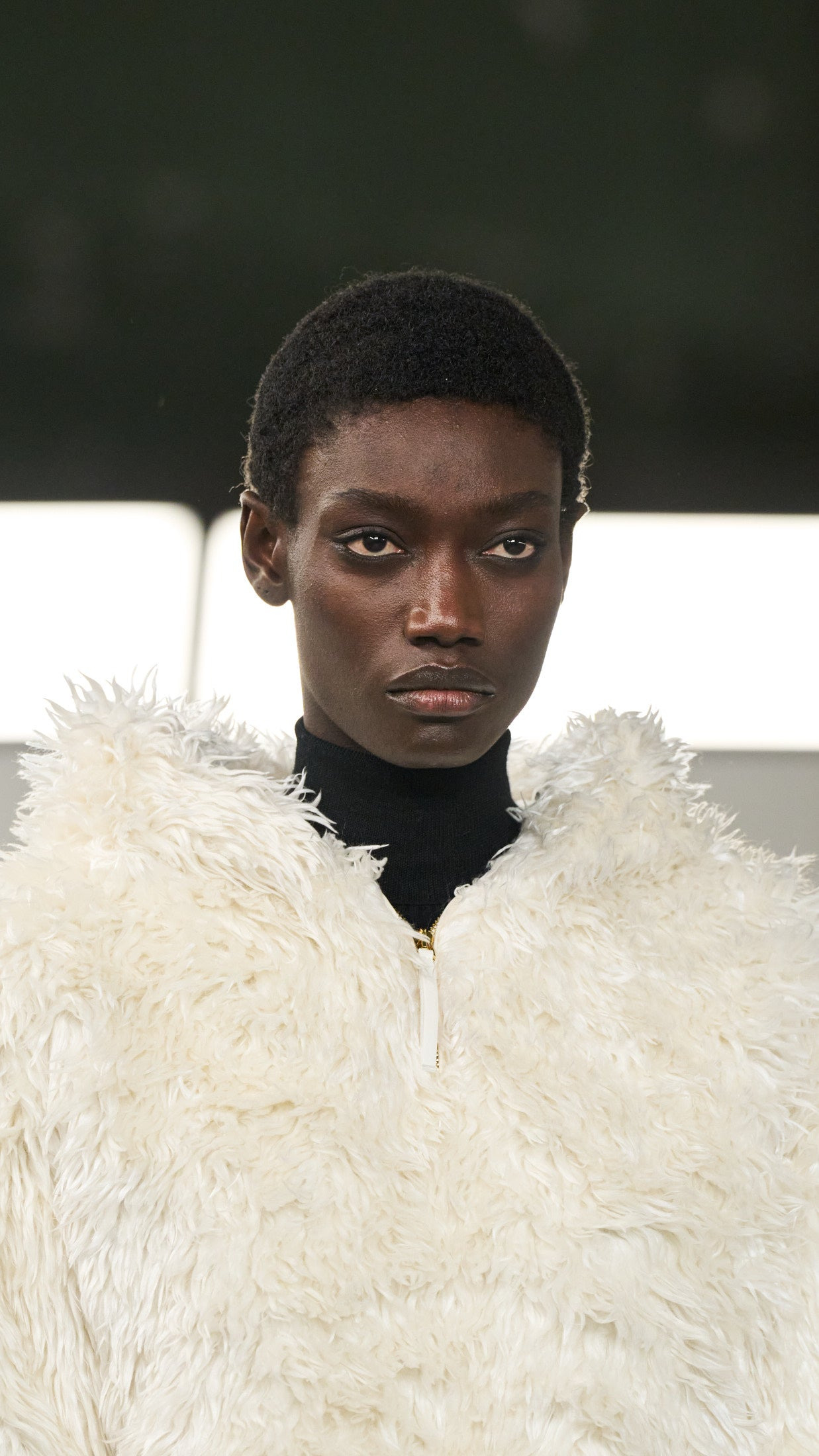 Orlando Hoodie in Ivory Silk Fur - 3