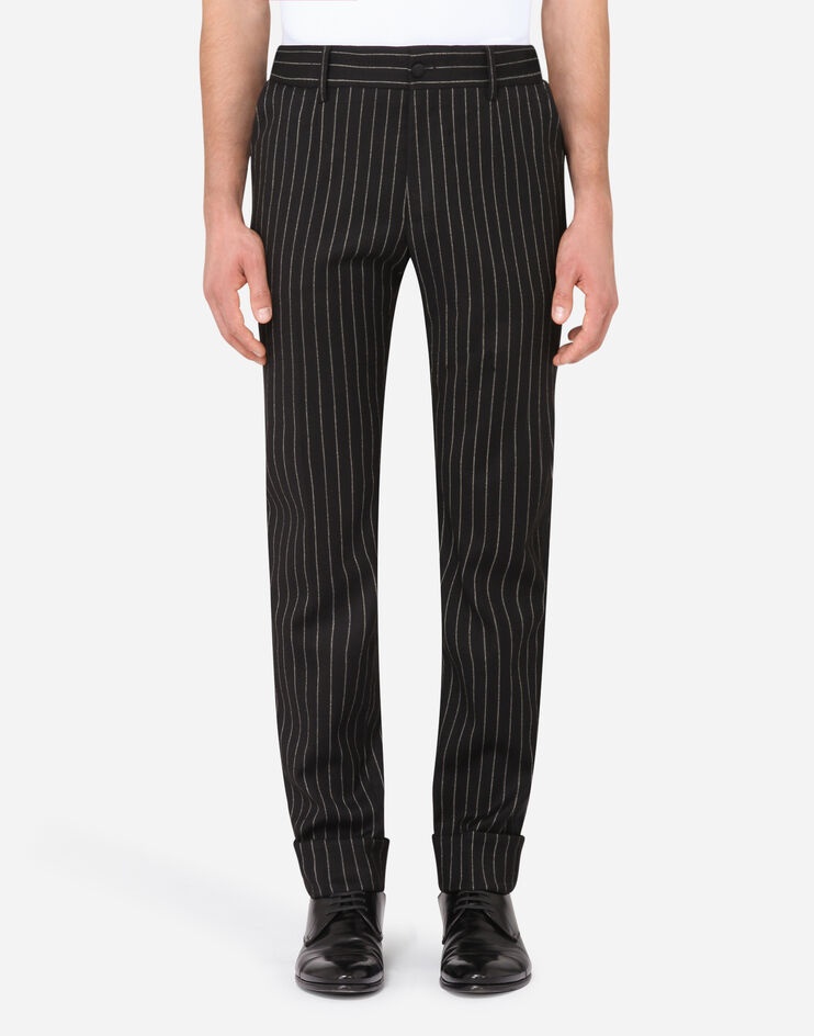 Pinstripe stretch wool pants - 1