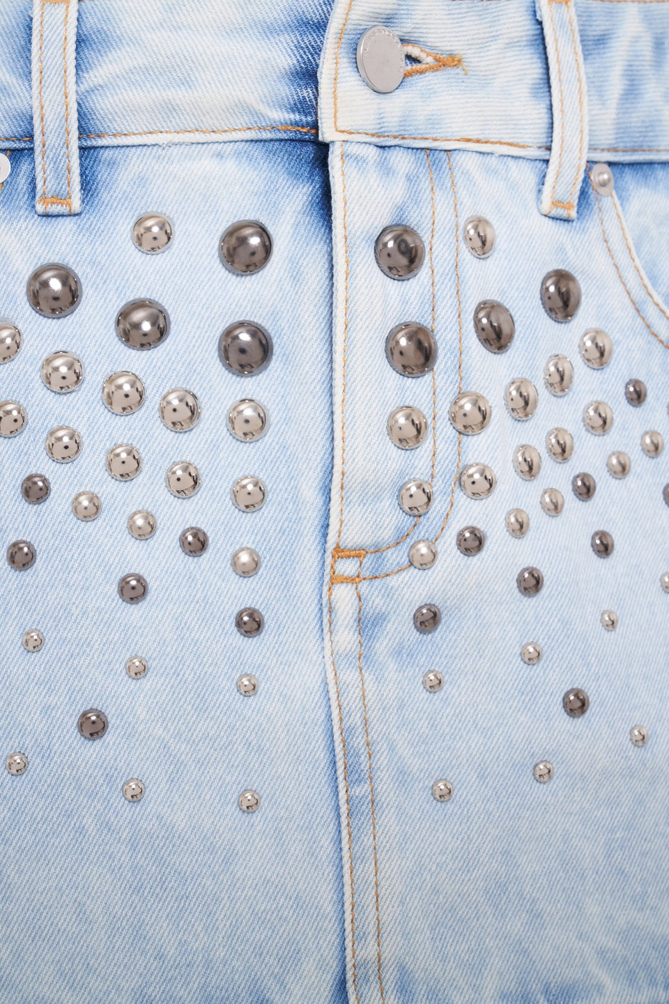 DENIM MINI SKIRT WITH STUDS - 3