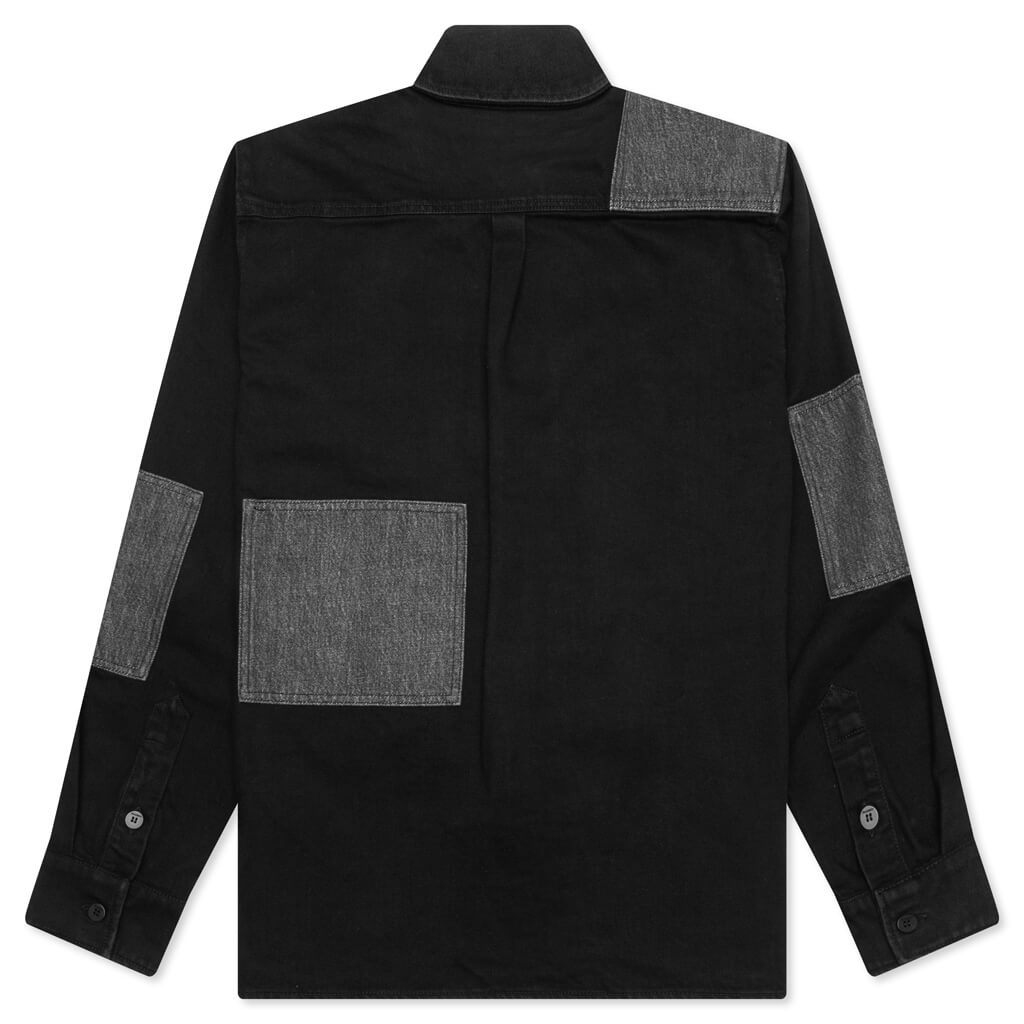 PATCHWORK OVERSHIRT - BLACK - 2