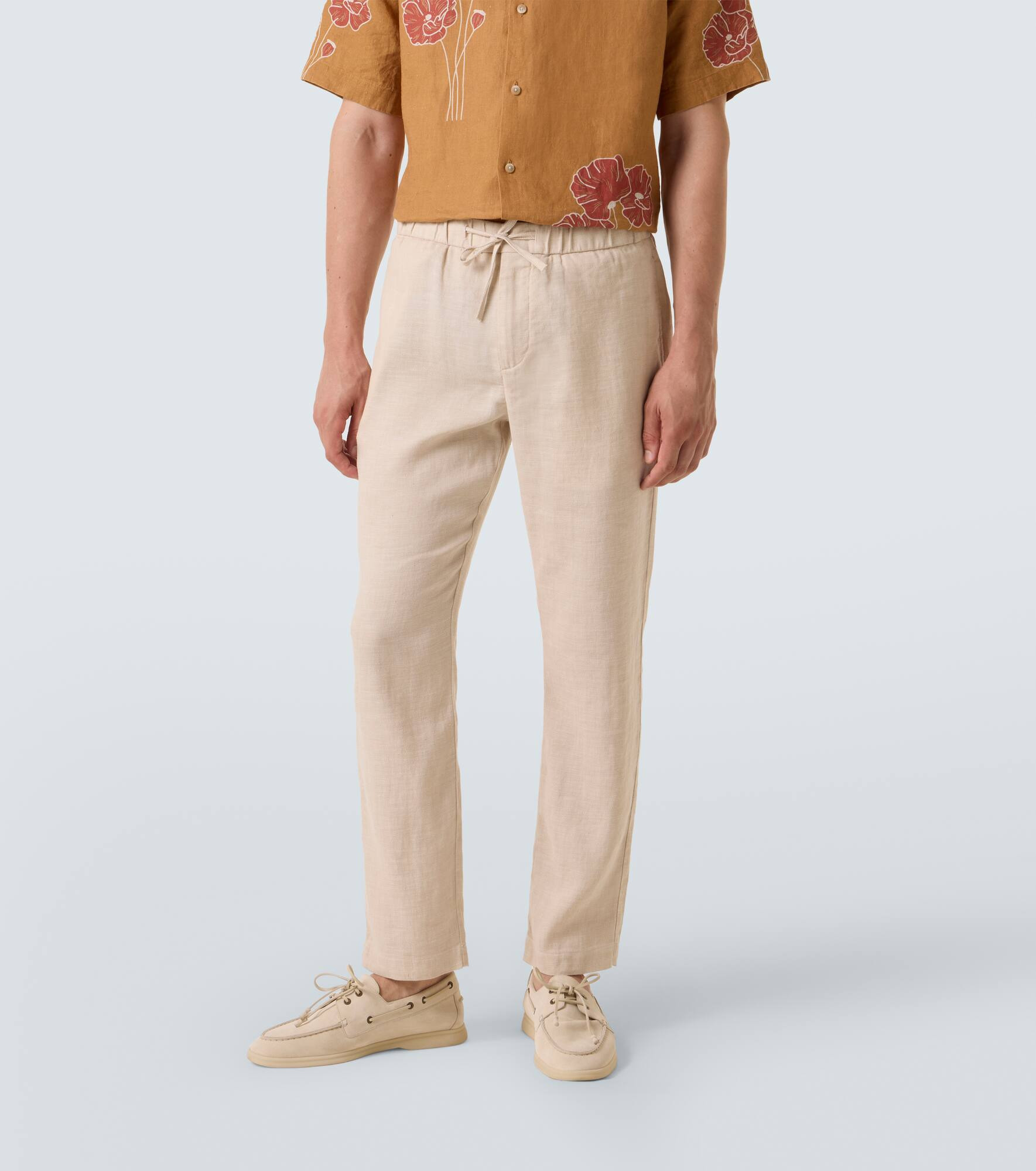 Oscar linen and cotton straight pants - 3