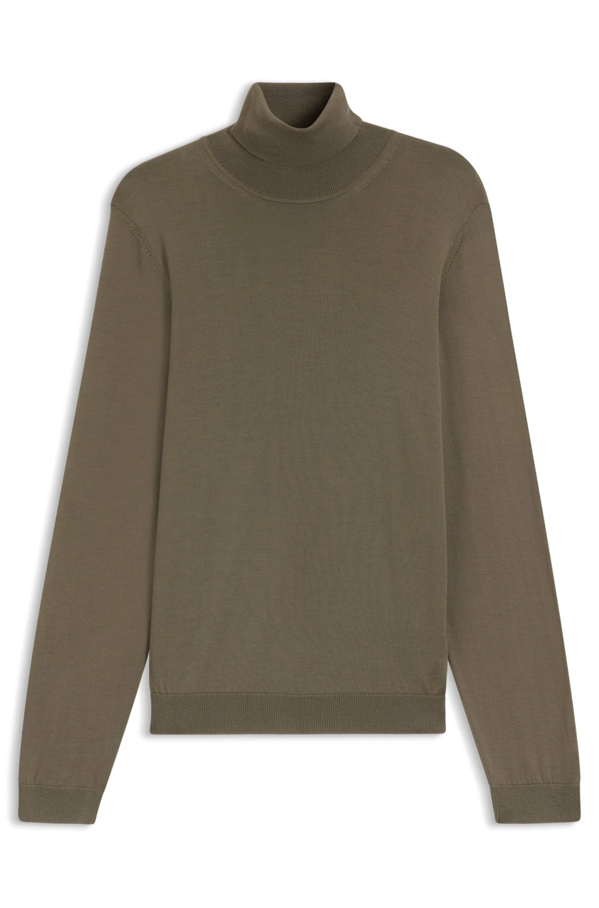 REGULAR-FIT ROLL-NECK SWEATER IN MERCERIZED VIRGIN WOOL - 1