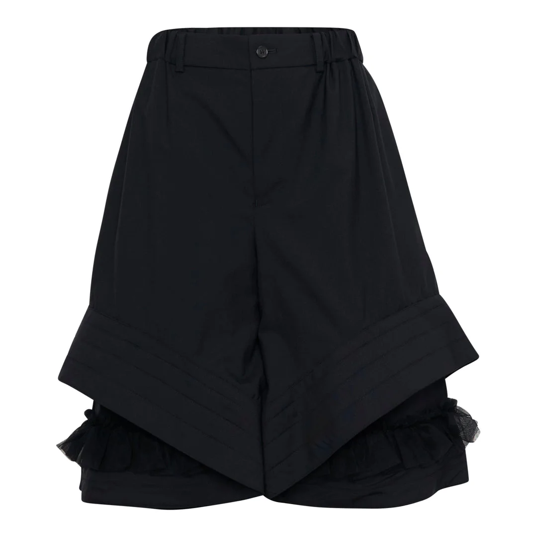 Gathered Waist Layered Shorts - 1