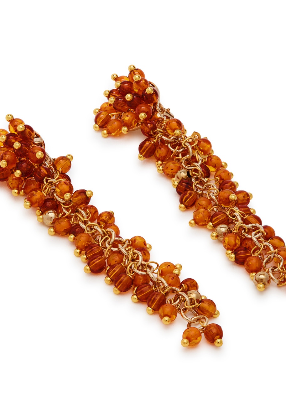 Rosantica Beaded Metal Clip-on Drop Earrings - 3