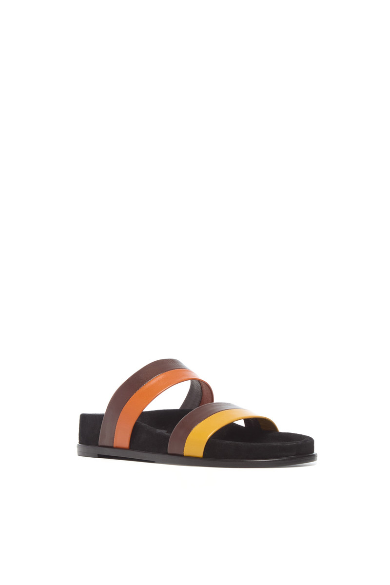 GABRIELA HEARST Low Striker Flat Sandal in Burnt Sienna Multi Leather outlook