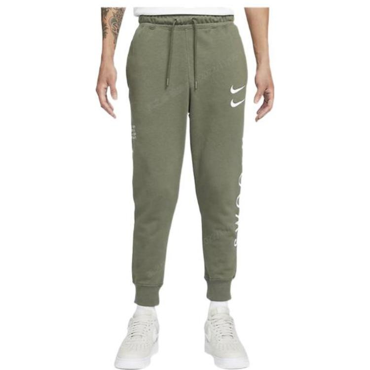 Men's Nike Printing Brand Logo Solid Color Lacing Bundle Feet Casual Sports Pants/Trousers/Joggers A - 3