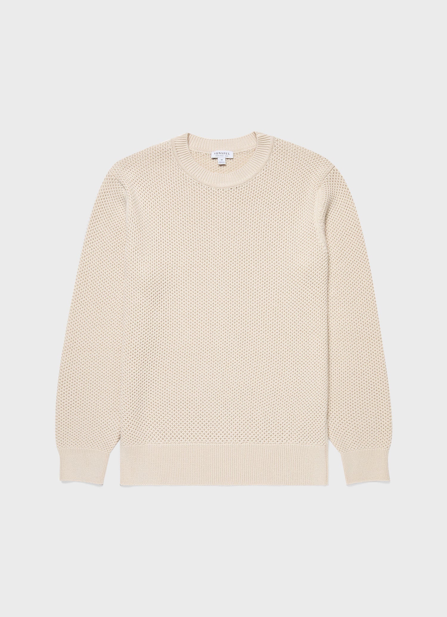 Honeycomb Cotton Crew Neck Jumper - 1