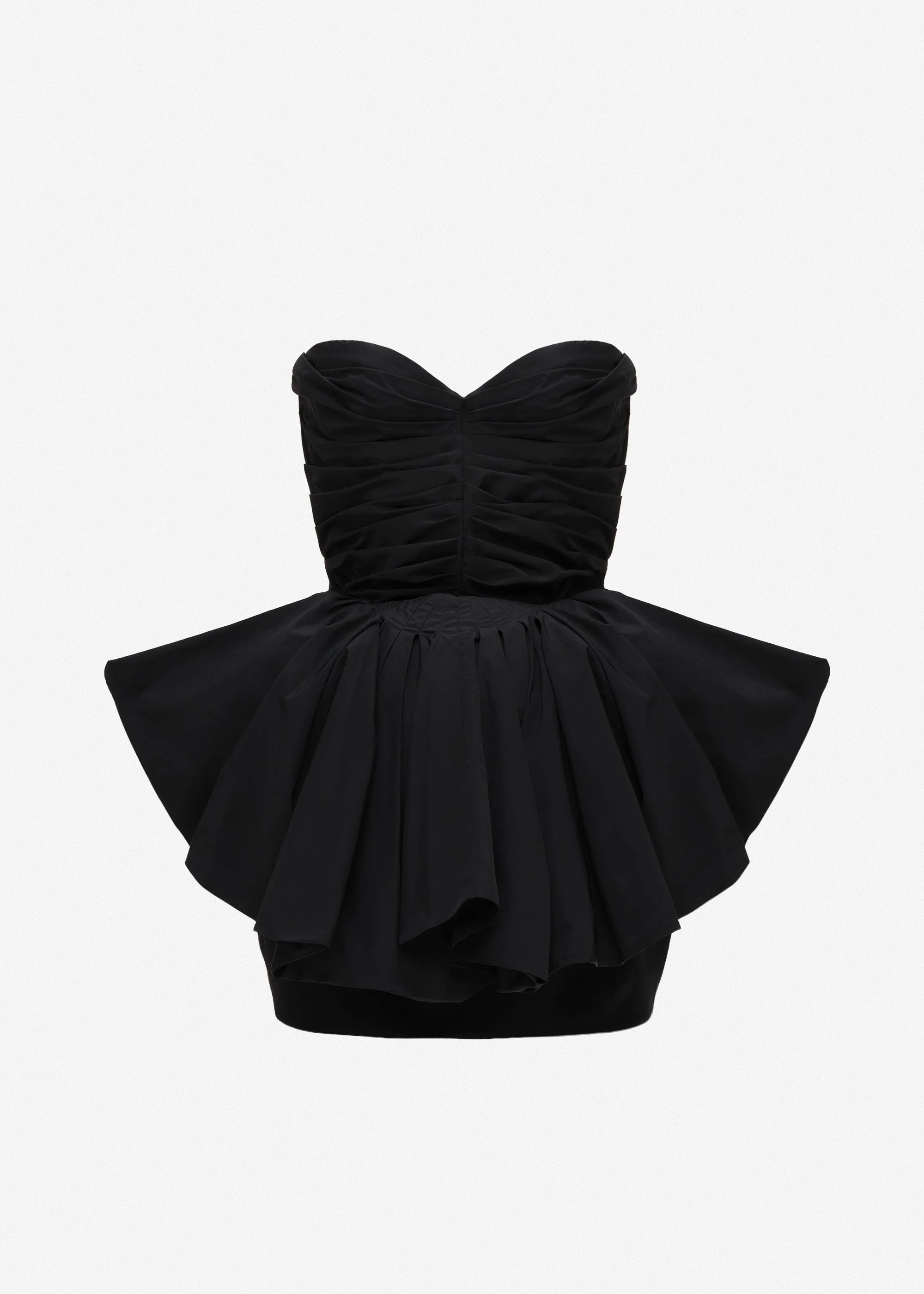 Fan corset mini dress in black - 1