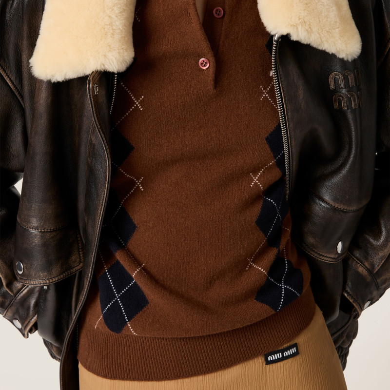 Cashmere knit polo shirt 4