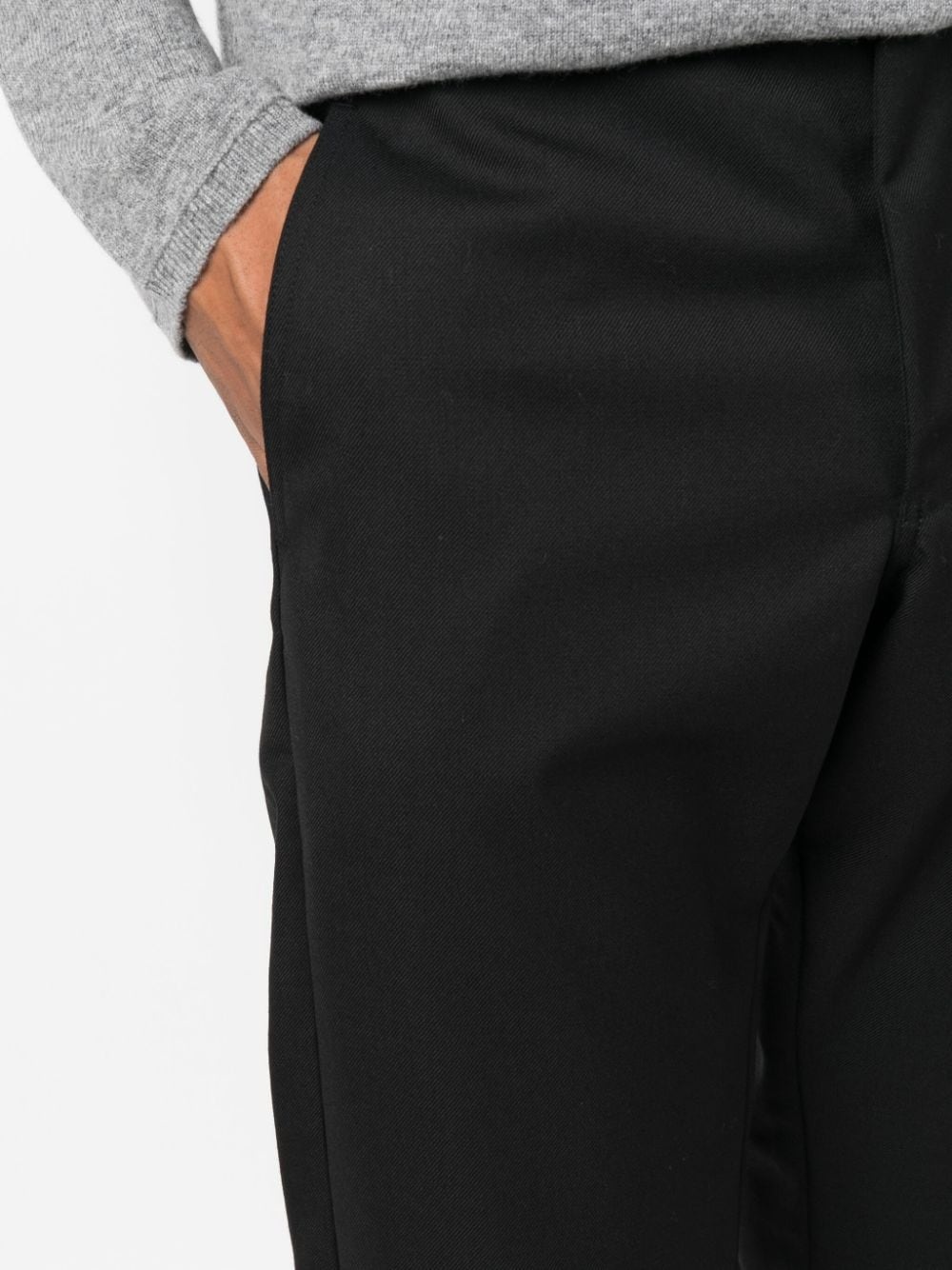 mid-rise tapered wool trousers - 5