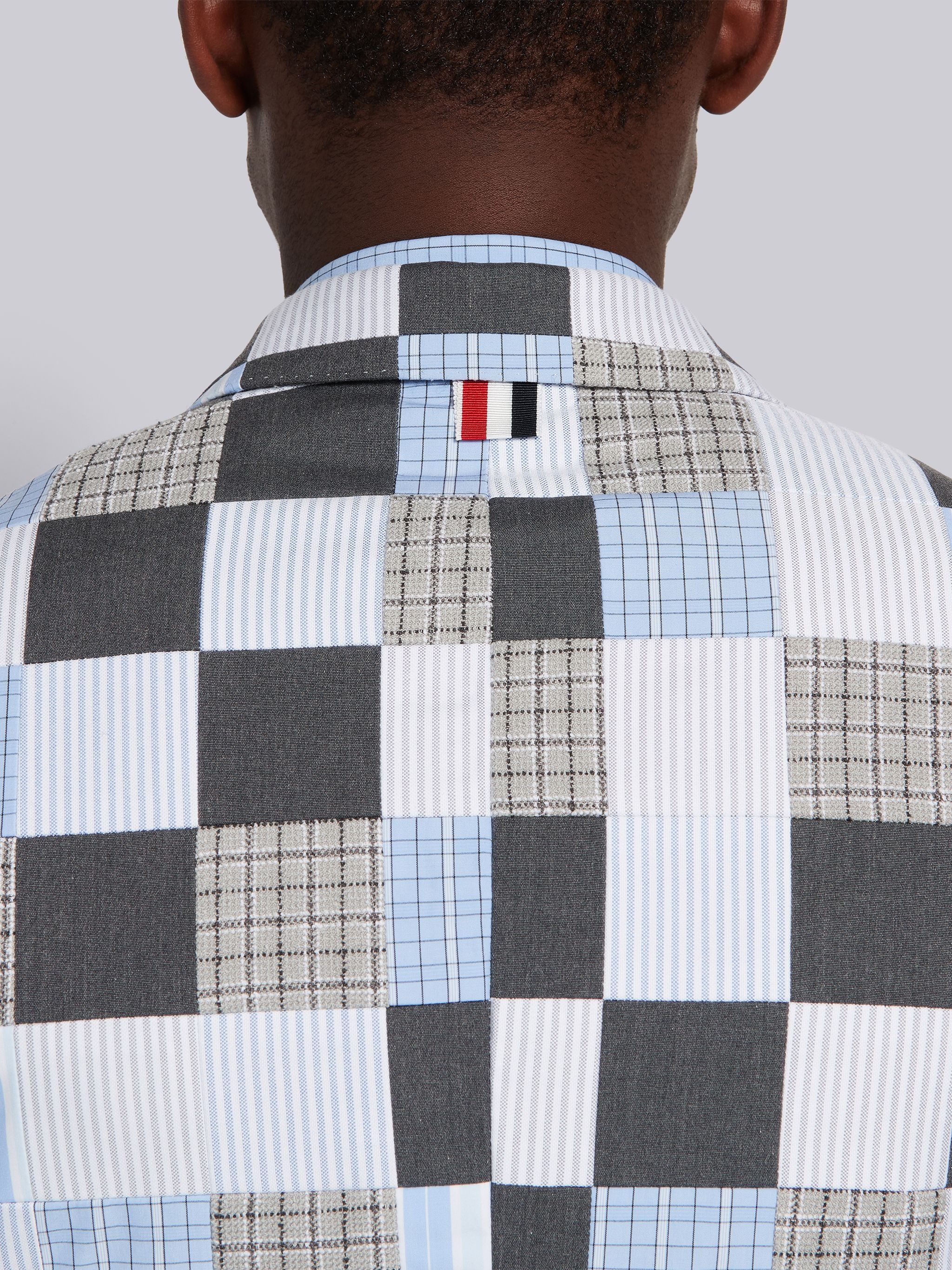 Medium Grey Cotton Patchwork Classic Jacket - 5