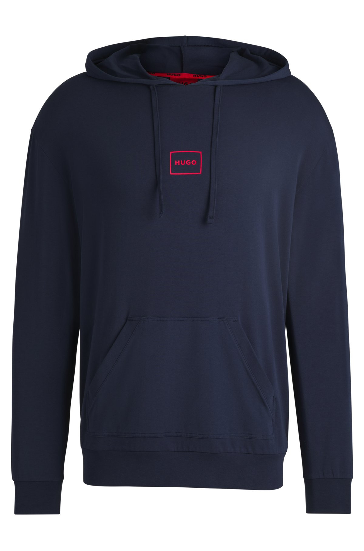 STRETCH-COTTON RELAXED-FIT HOODIE WITH LOGO PRINT - 1