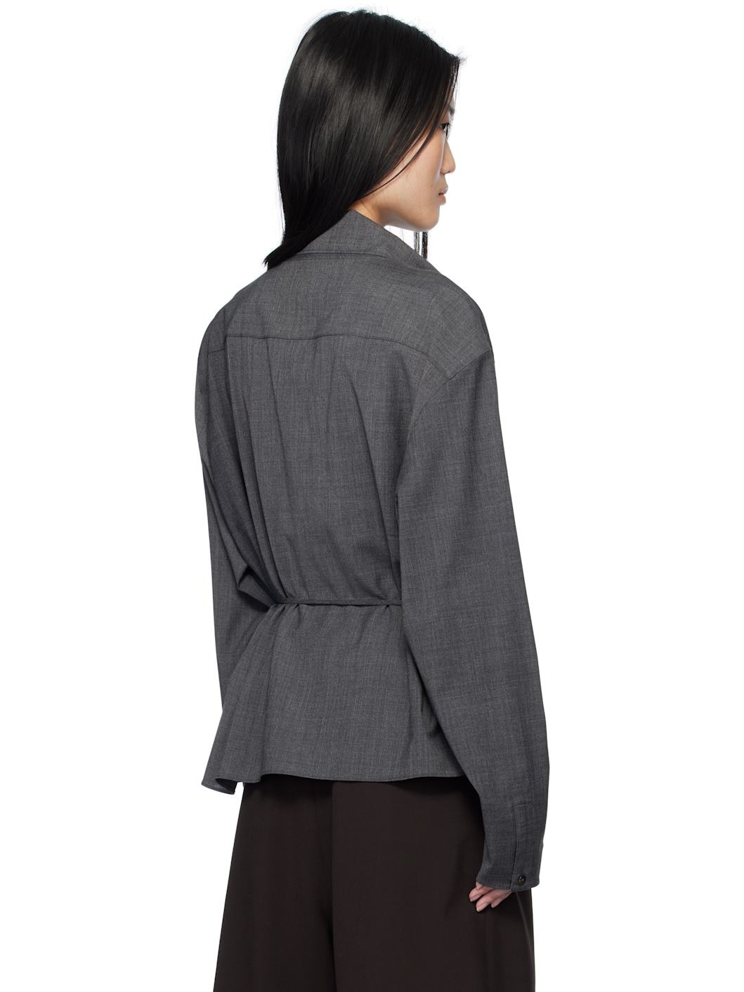 LE17SEPTEMBRE Gray Scarf Blouse | REVERSIBLE