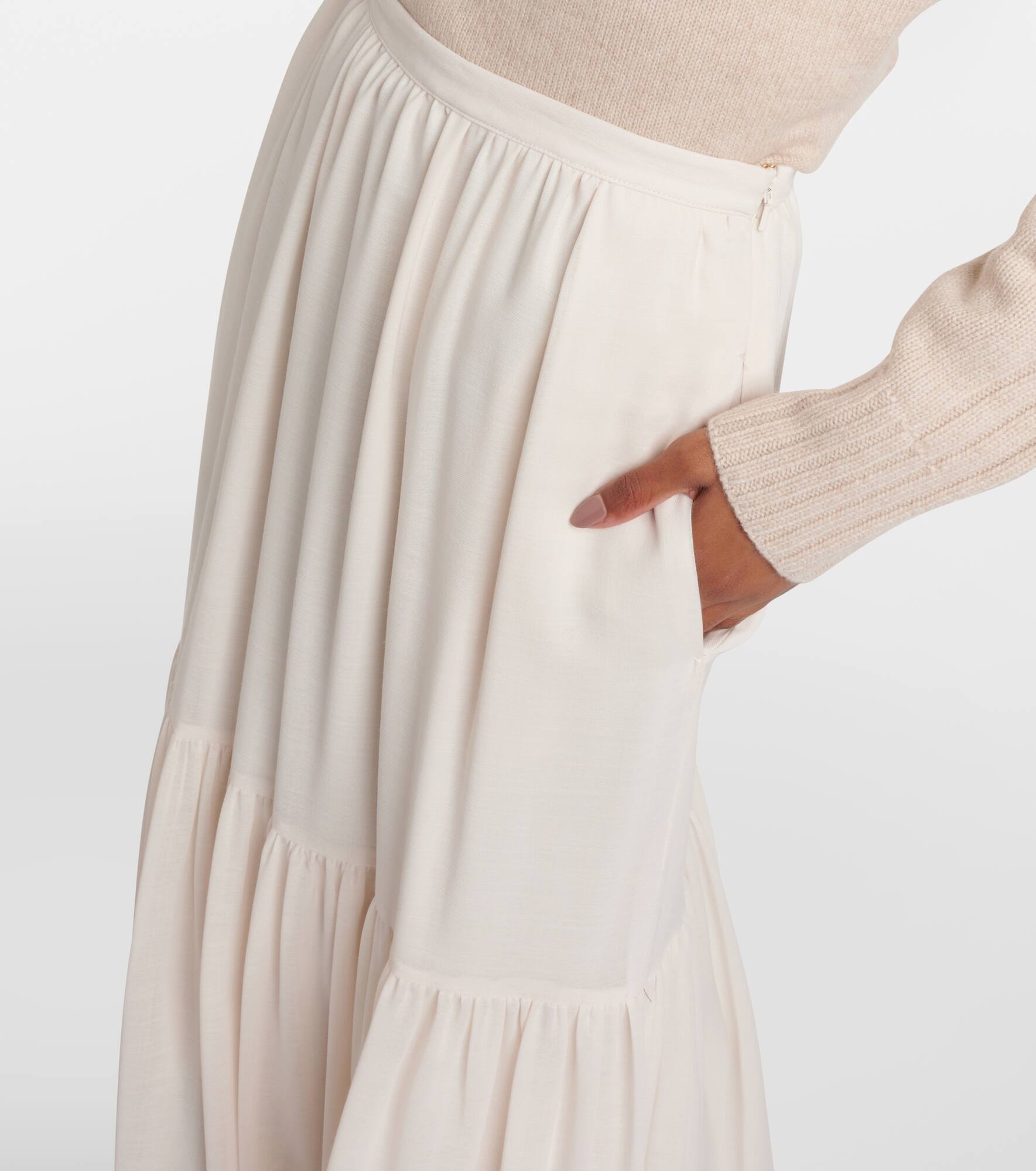 Cafila pleated virgin wool maxi skirt - 4