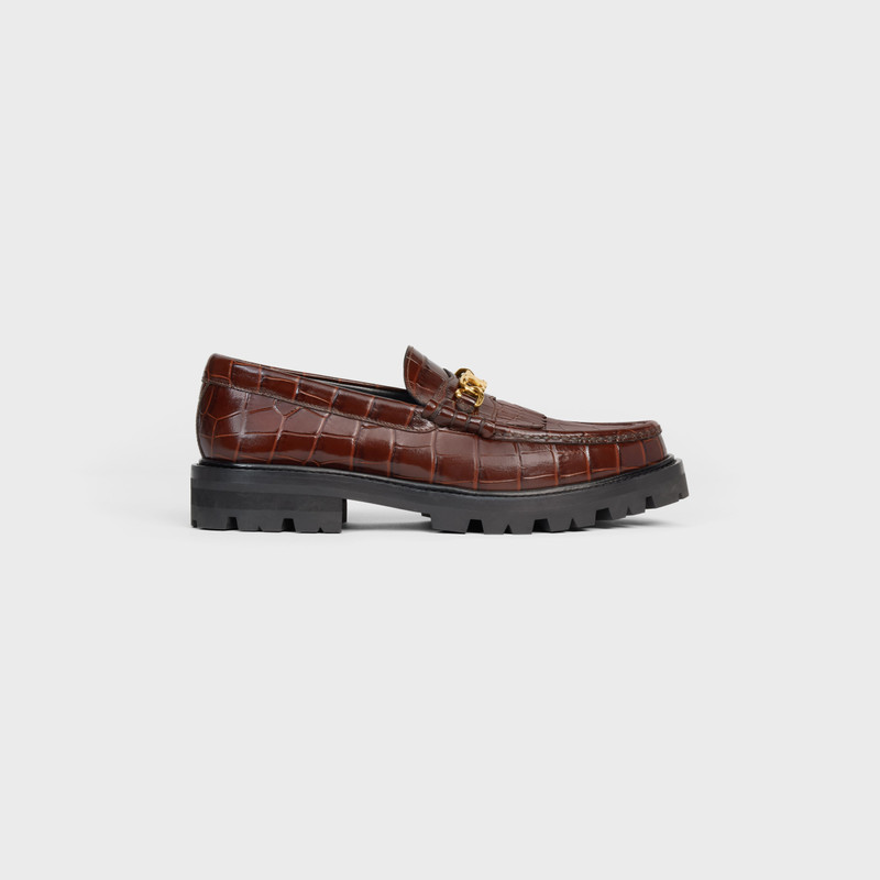 MARGARET LOAFER WITH TRIOMPHE in CROCODILE STAMPED CALFSKIN 1