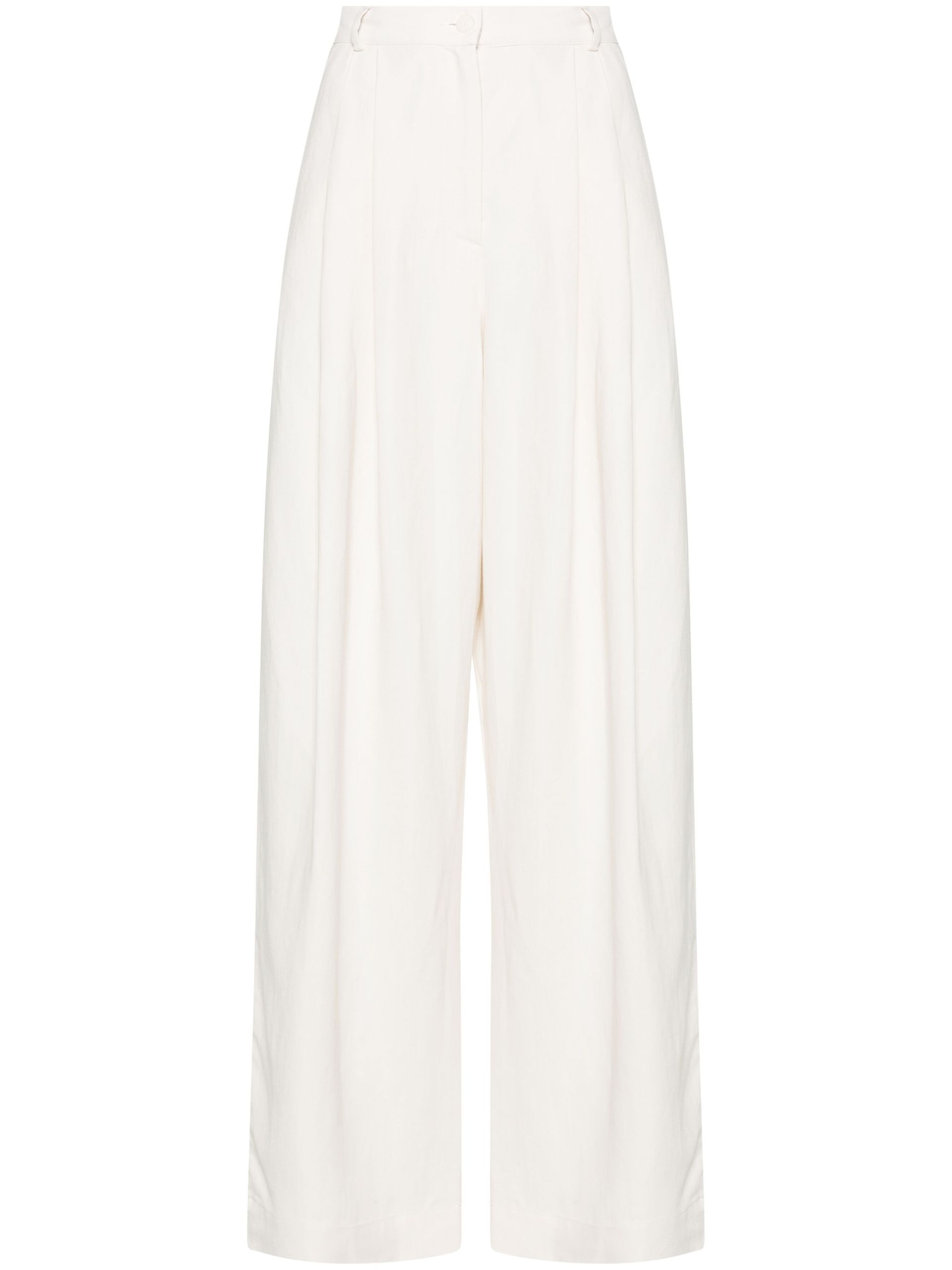 White Twill Tailored Trousers - 1