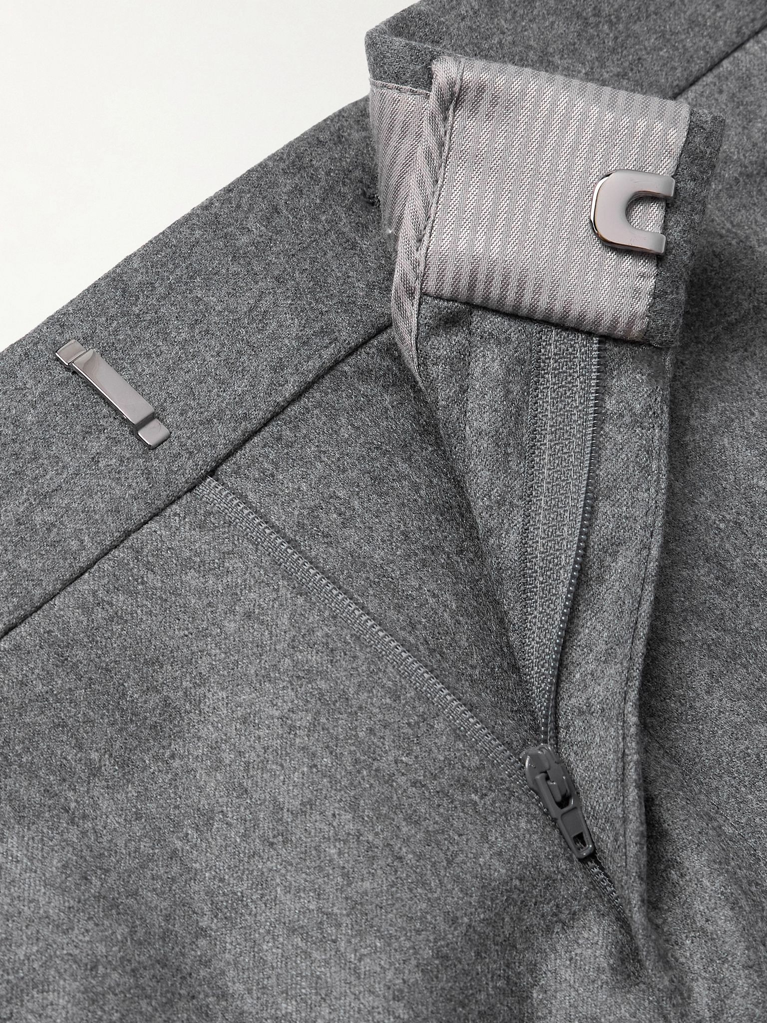 Dyllan Straight-Leg Wool-Flannel Suit Trousers Gray - 6