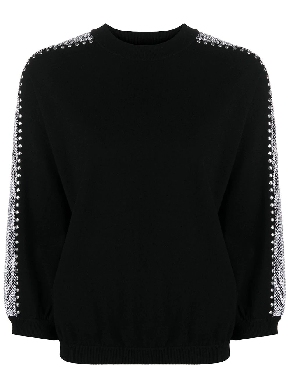 mesh-panel sweater  - 1