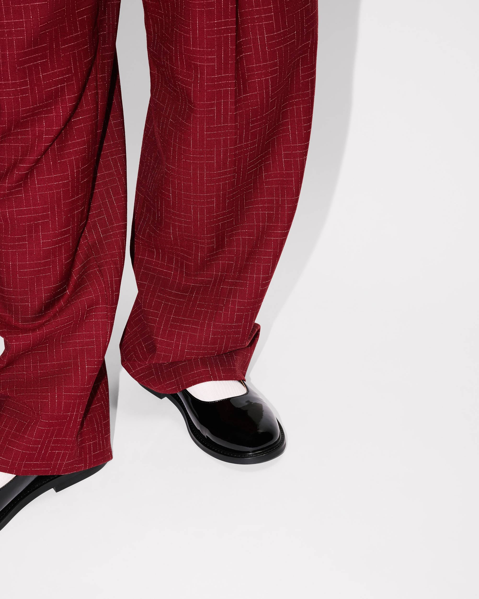 'KENZO Weave' straight tailored pants in virgin wool jacquard - 7