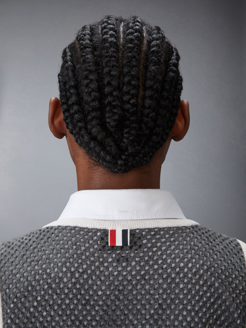 INTARSIA CASHMERE MESH BASKETBALL JERSEY 9