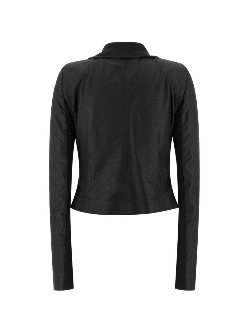 Rick Owens shawl-collar biker jacket outlook