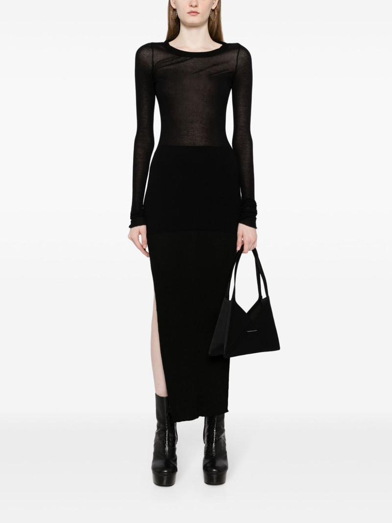 Rick Owens Ziggy ribbed-knit maxi skirt outlook