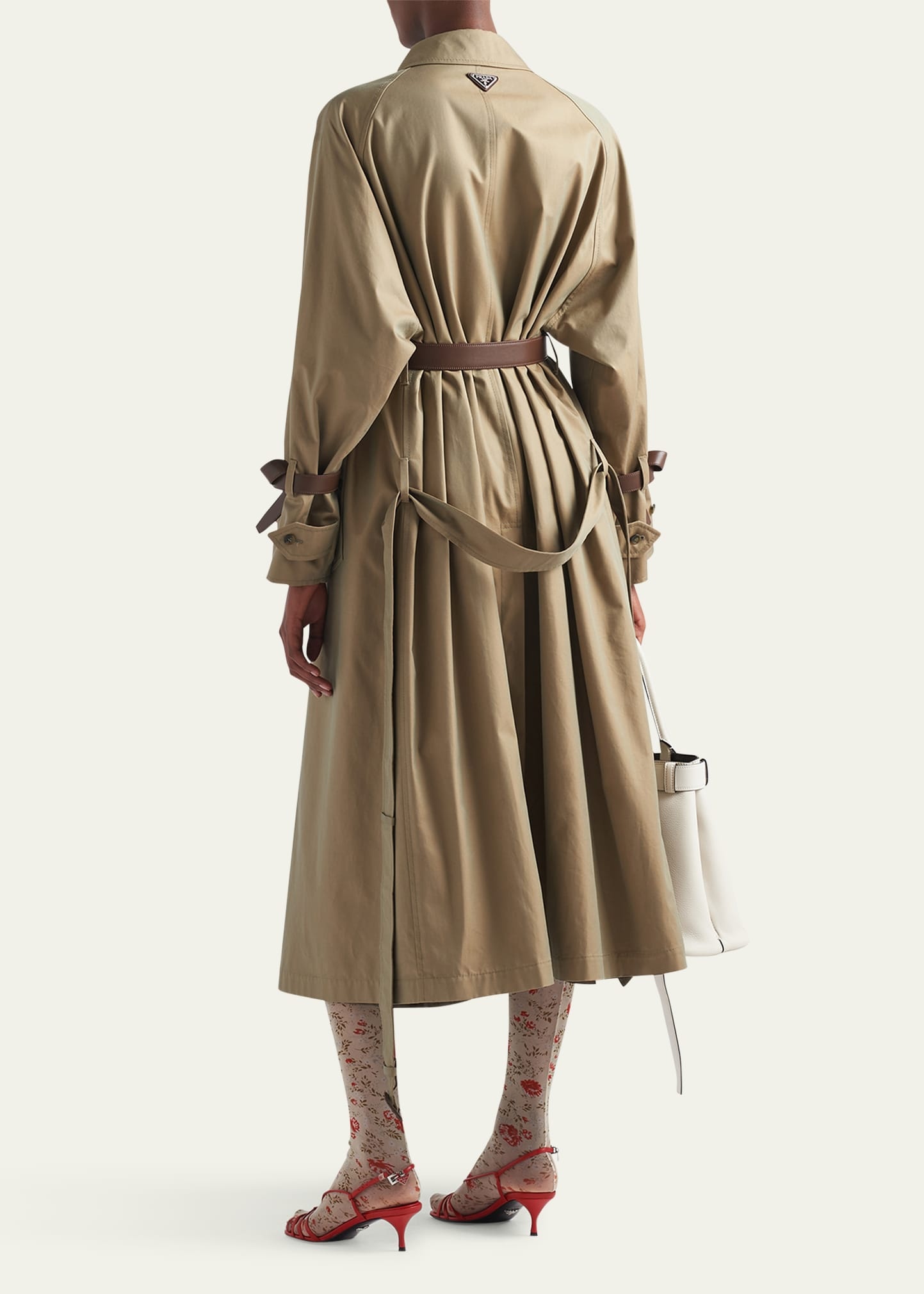 Single-Breasted Cotton Twill Trench Coat - 3
