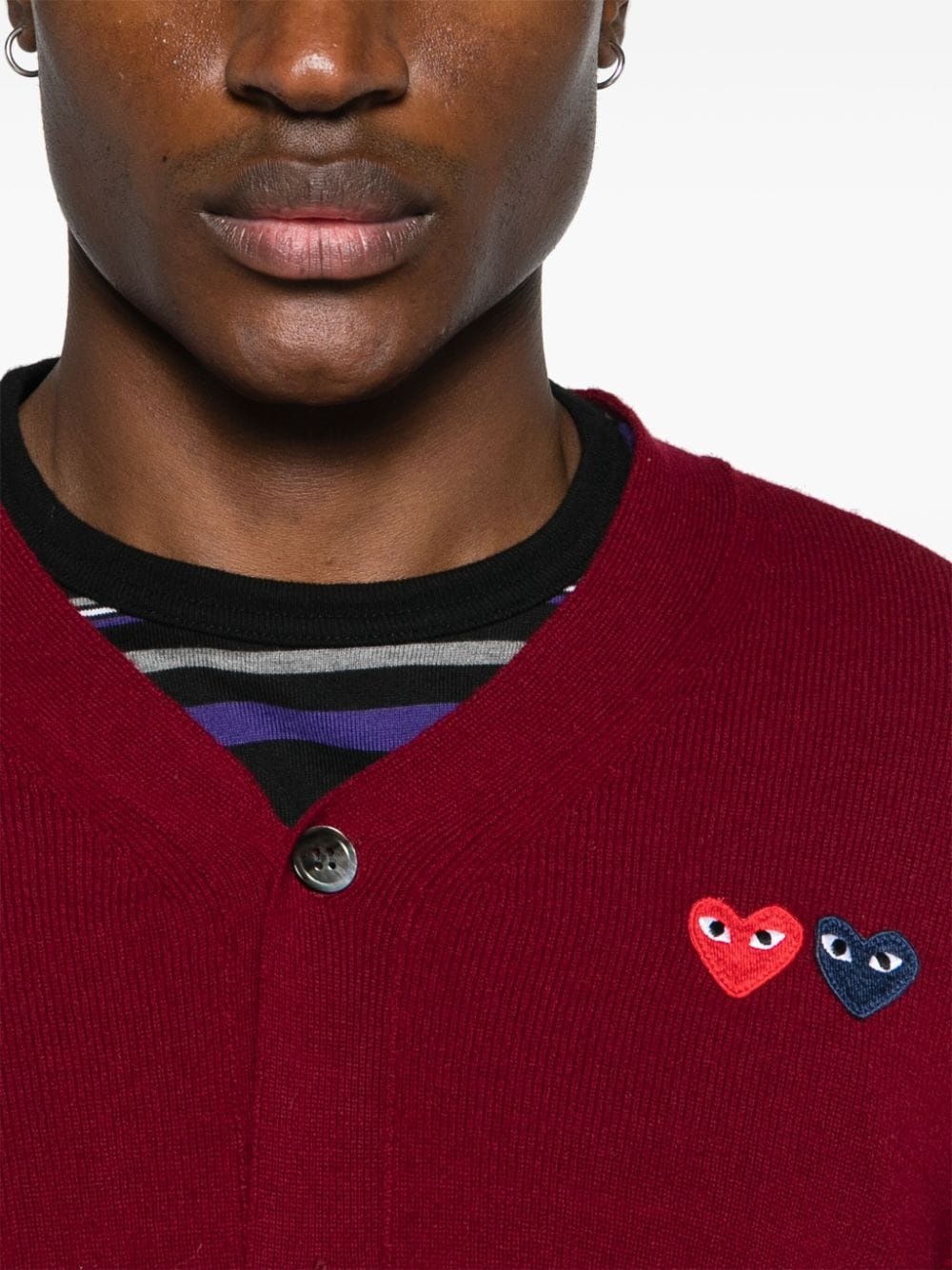 Heart-patch wool cardigan - 6