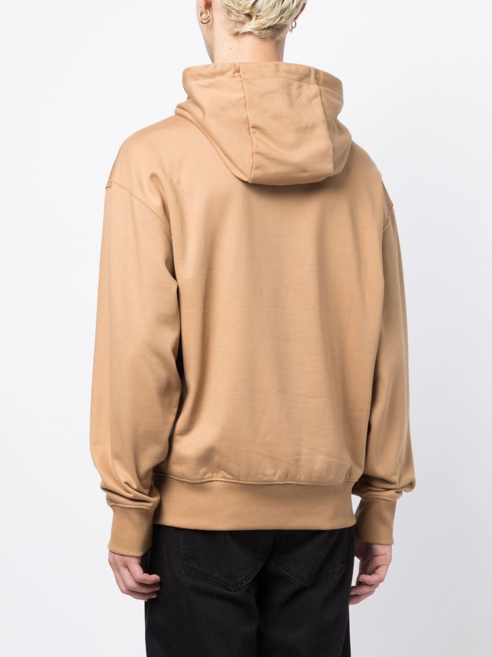logo-print cotton hoodie - 4