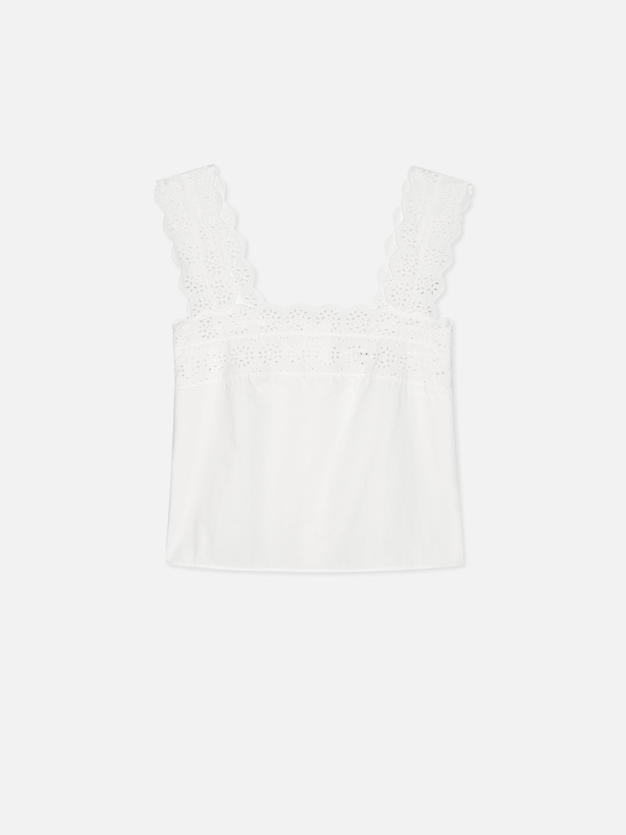 The Eyelet Tank in White - 1