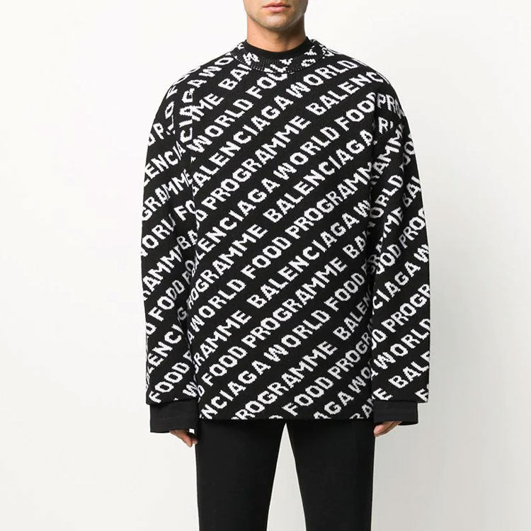 Balenciaga World Food Programme Allover Sweater 'Black' 612957T15651070 - 2