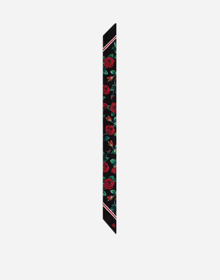 Rose-print silk scarf - 4