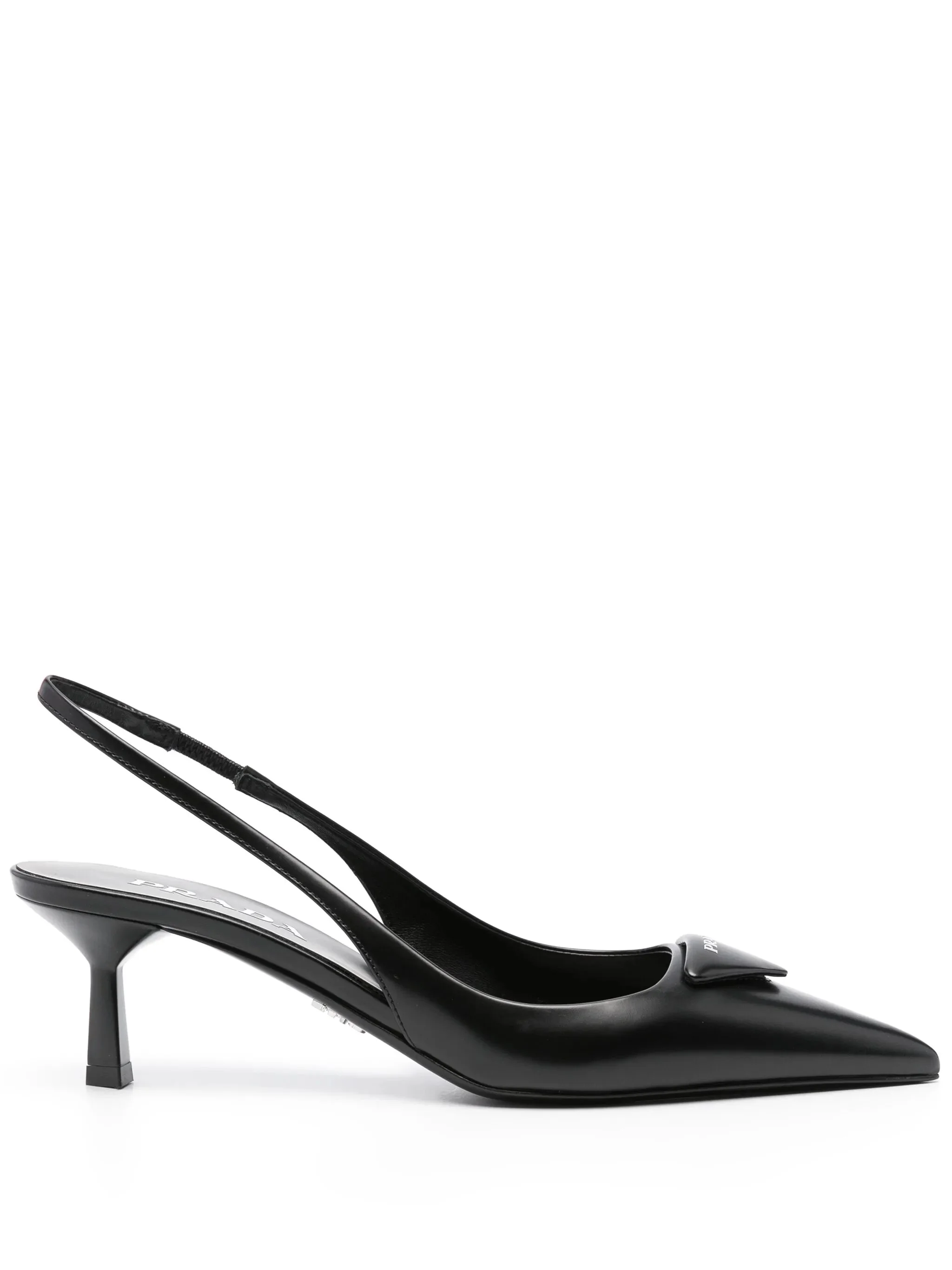 Prada 70mm Leather Slingback Pumps - 1