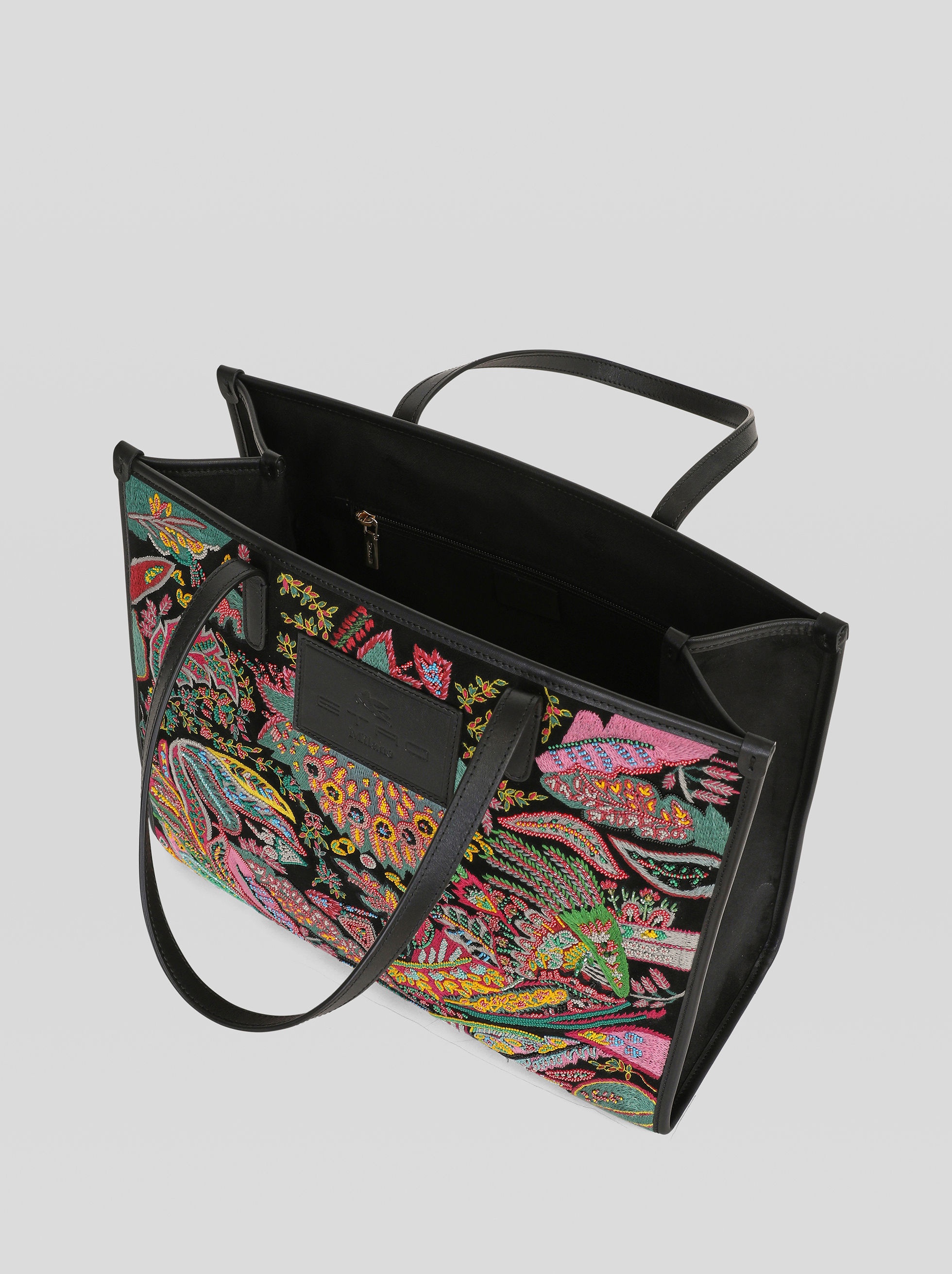 MEDIUM SHOPPING BAG WITH PAISLEY EMBROIDERY - 4