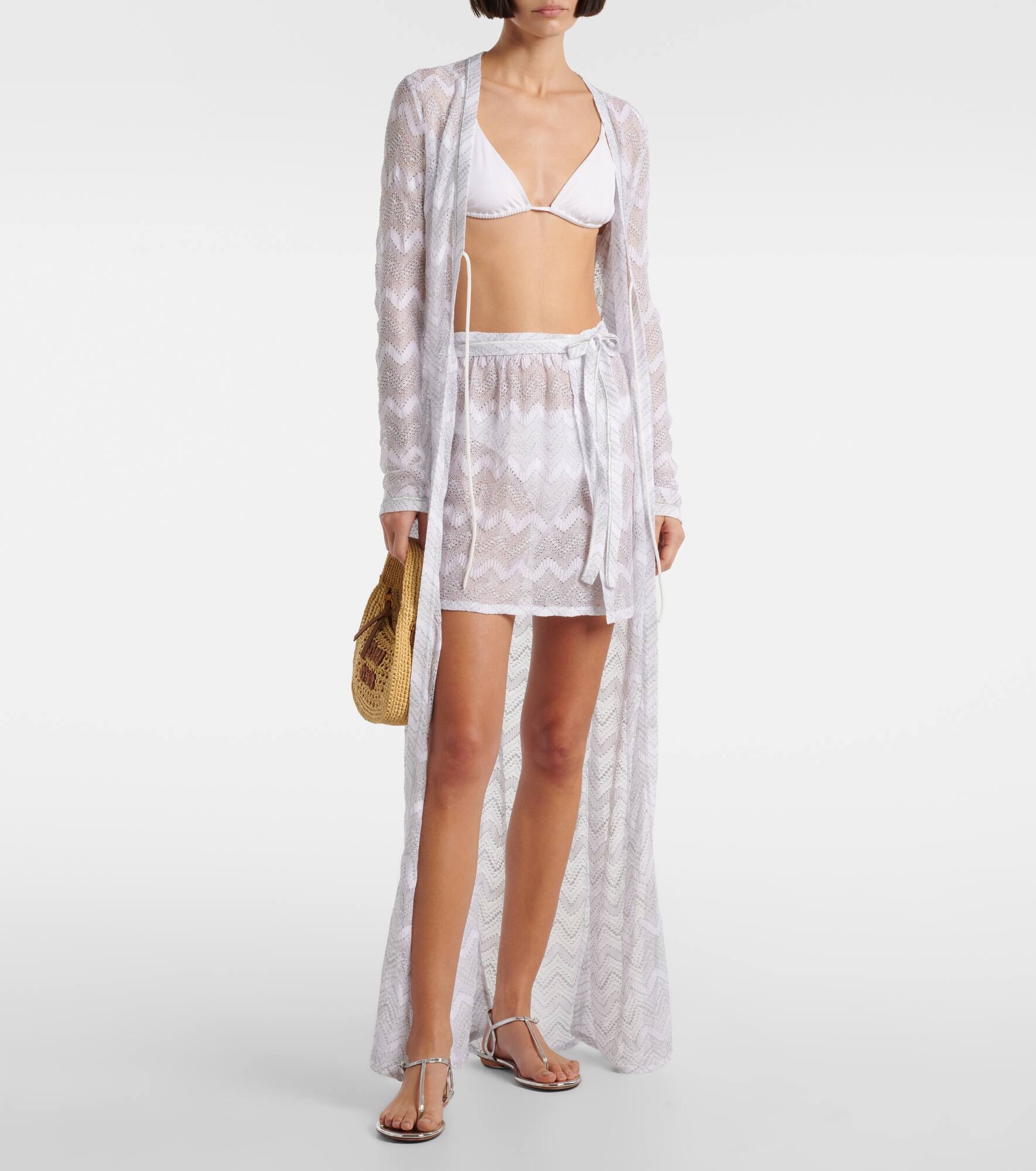 Zigzag lamé wrap skirt - 2