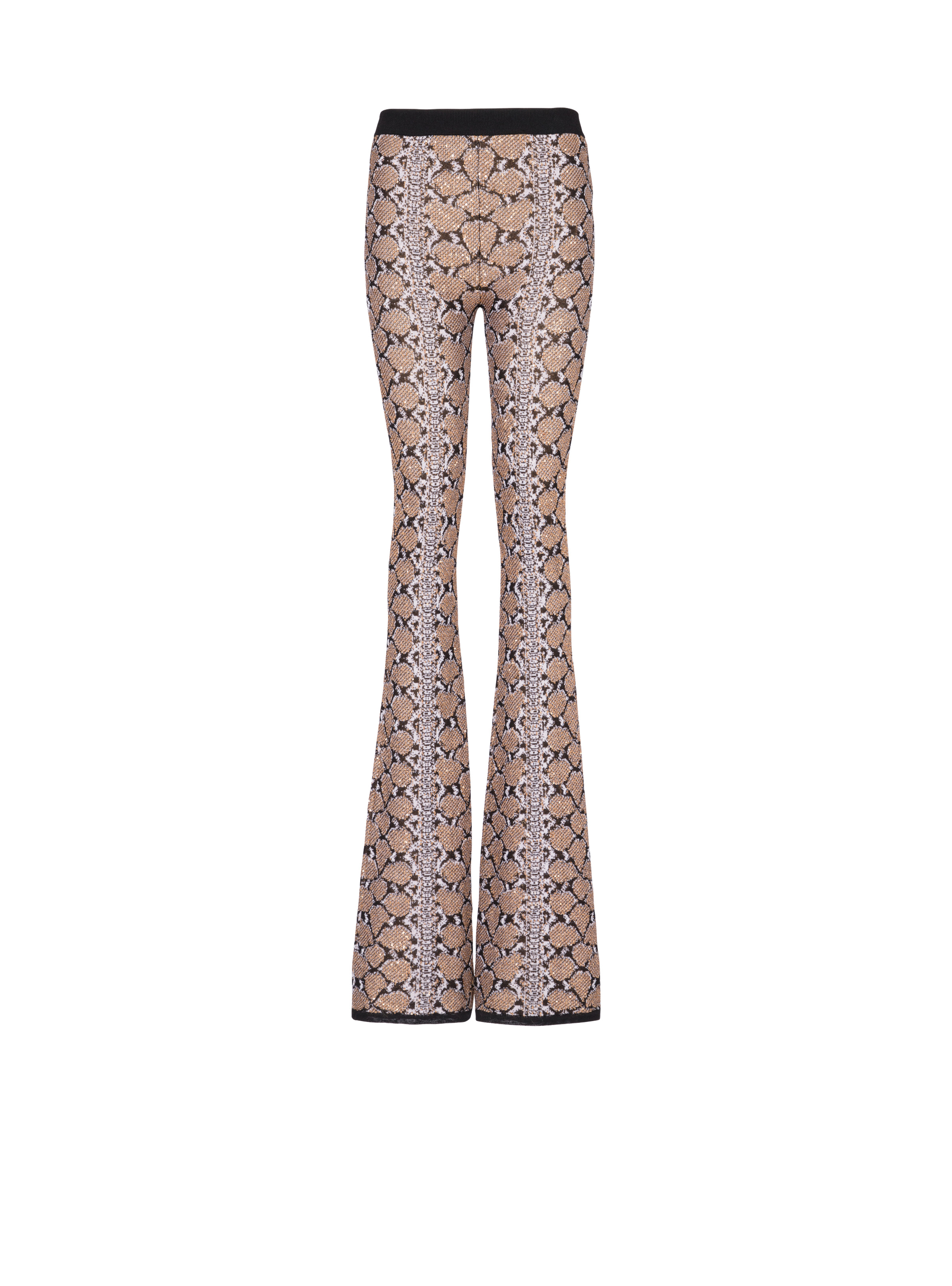 Snakeskin knit trousers - 1