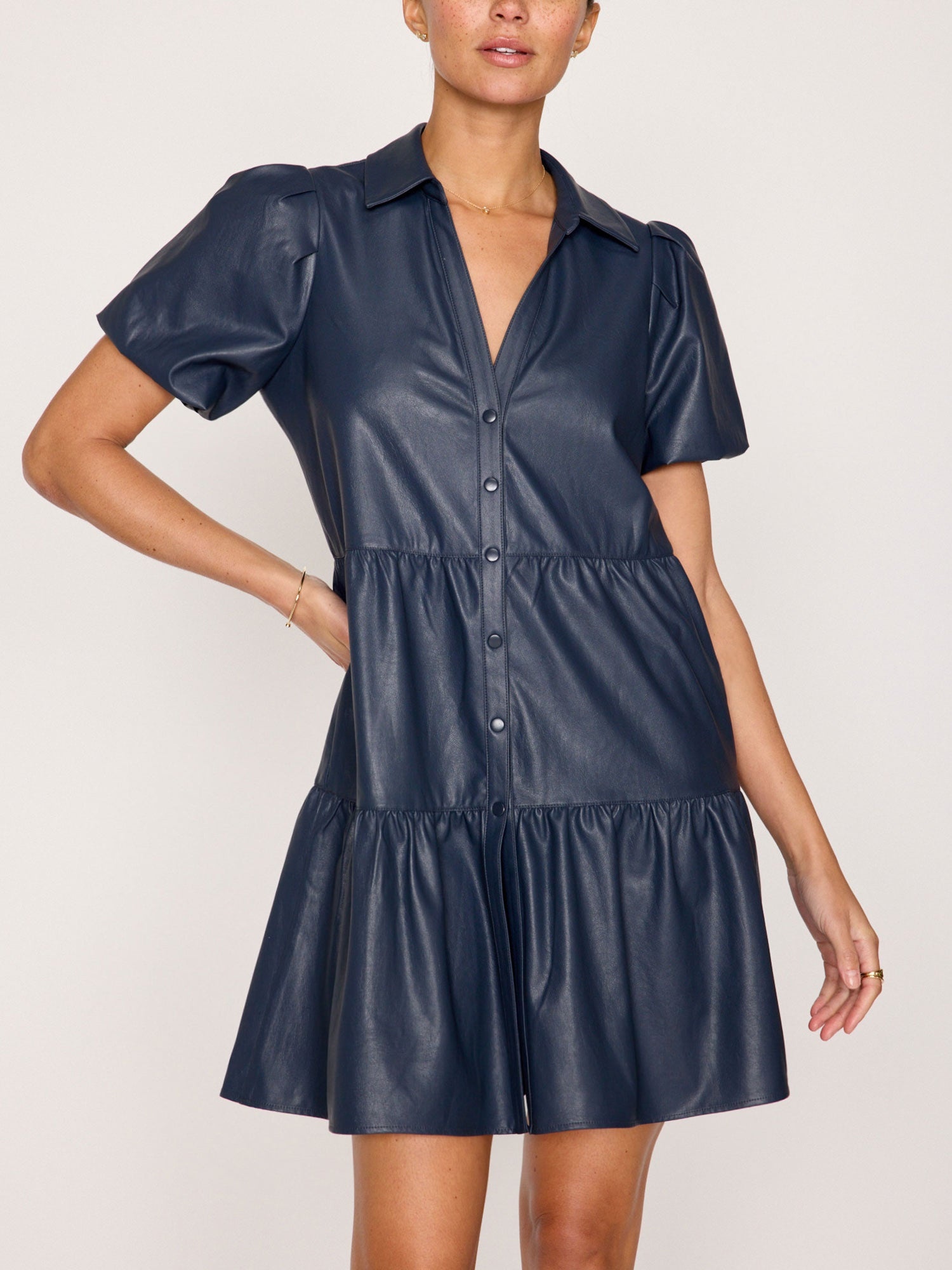 The Havana Vegan Leather Mini Dress - 4