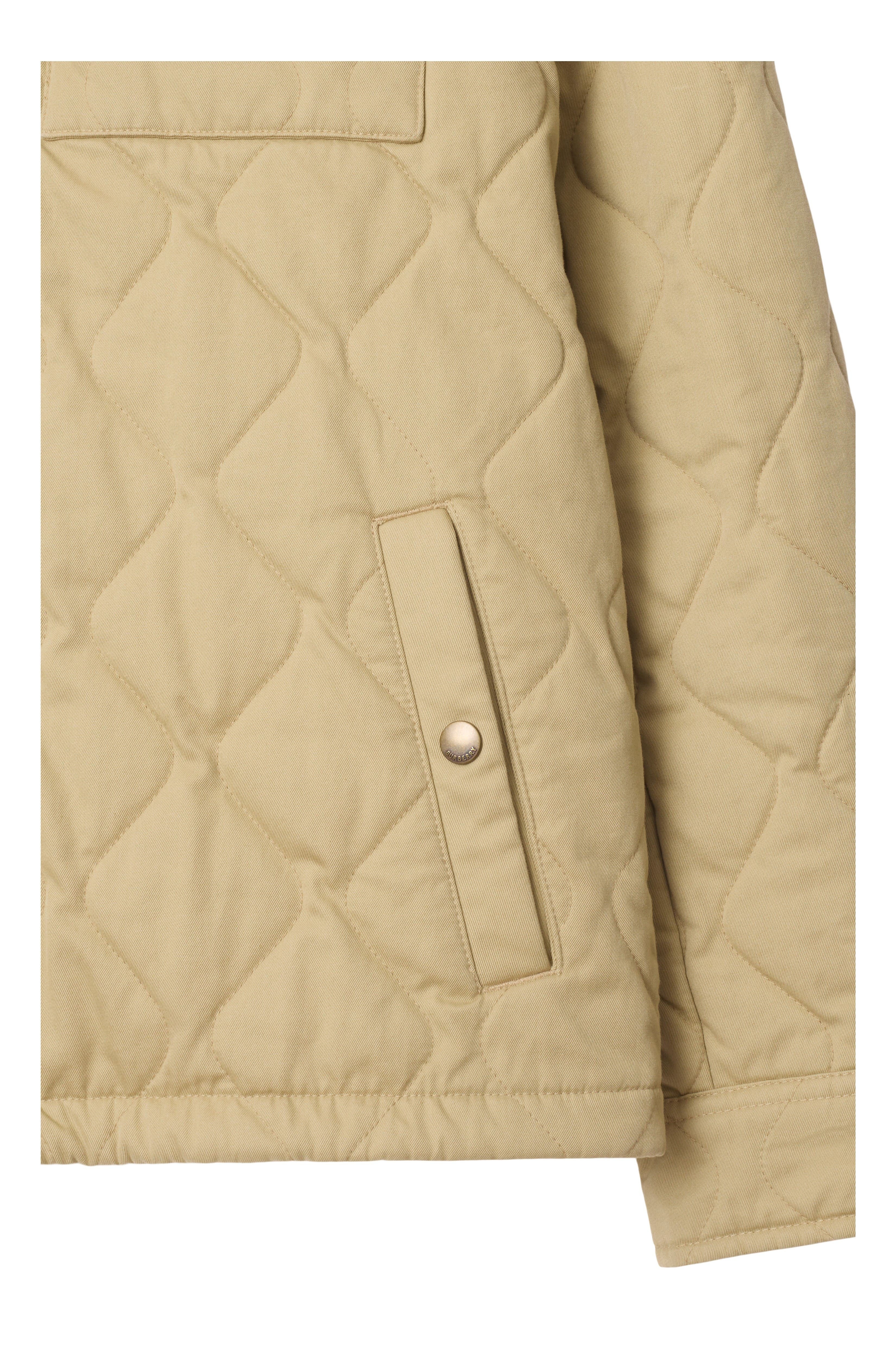 burberry Quilted Gabardine Overshirt in Hamper Beige at Nordstrom - 6