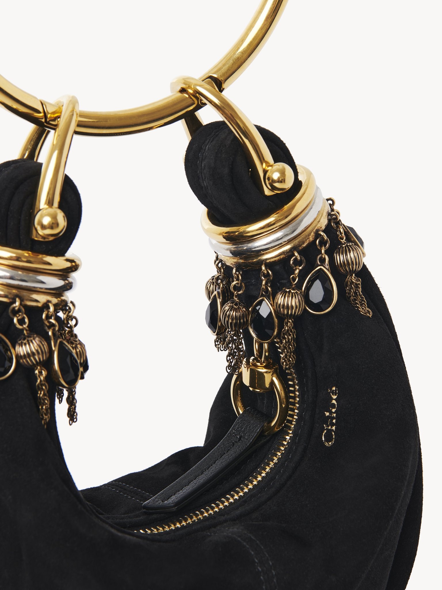 MINI BEADED BRACELET HOBO BAG IN SUEDE LEATHER - 5