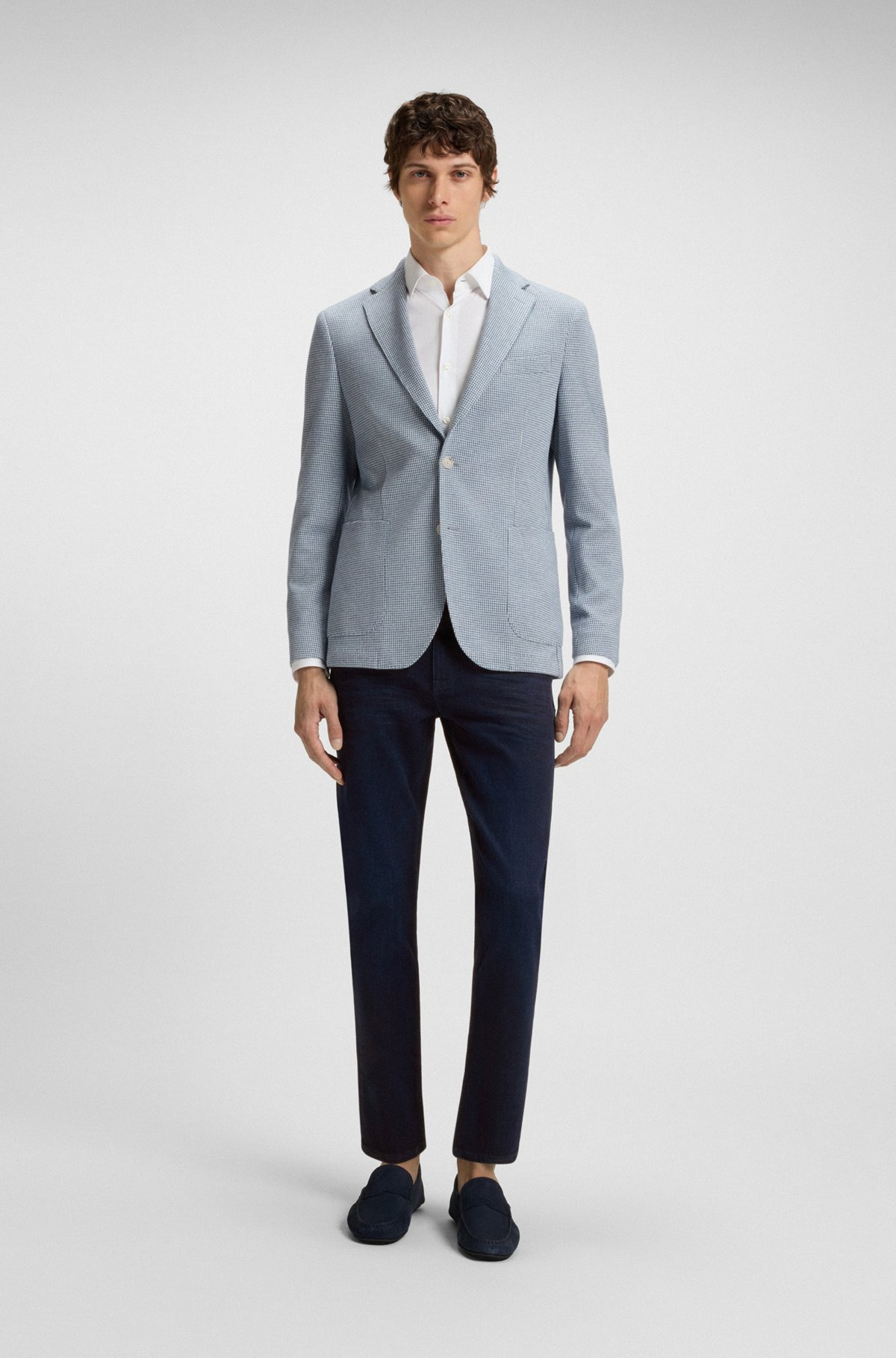 DELAWARE SLIM-FIT JEANS IN DARK-BLUE SUPER-SOFT DENIM - 3