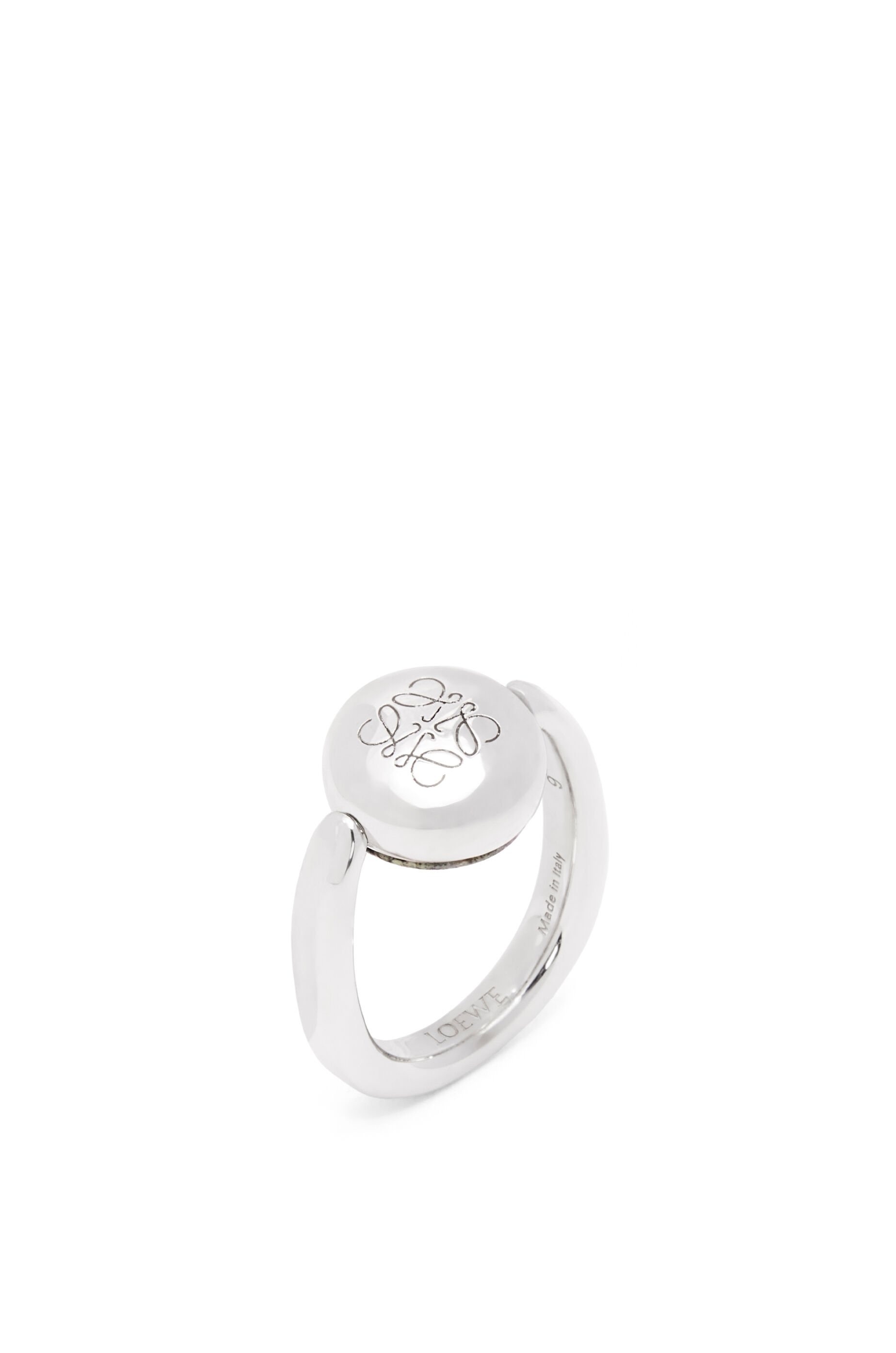 Anagram Pebble ring in sterling silver and green jasper - 3
