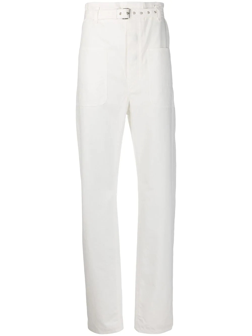 paperbag-waist slim-fit trousers - 1