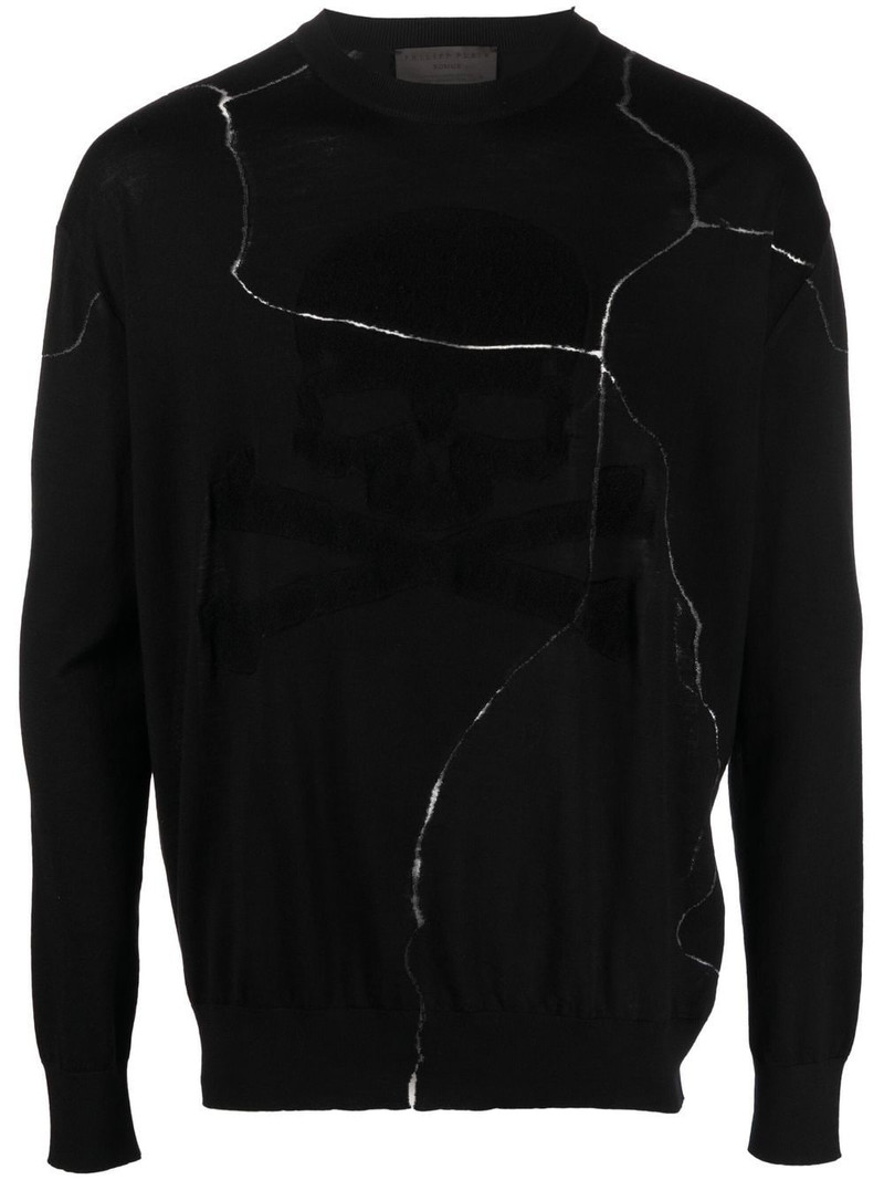 cracked-effect wool jumper 1